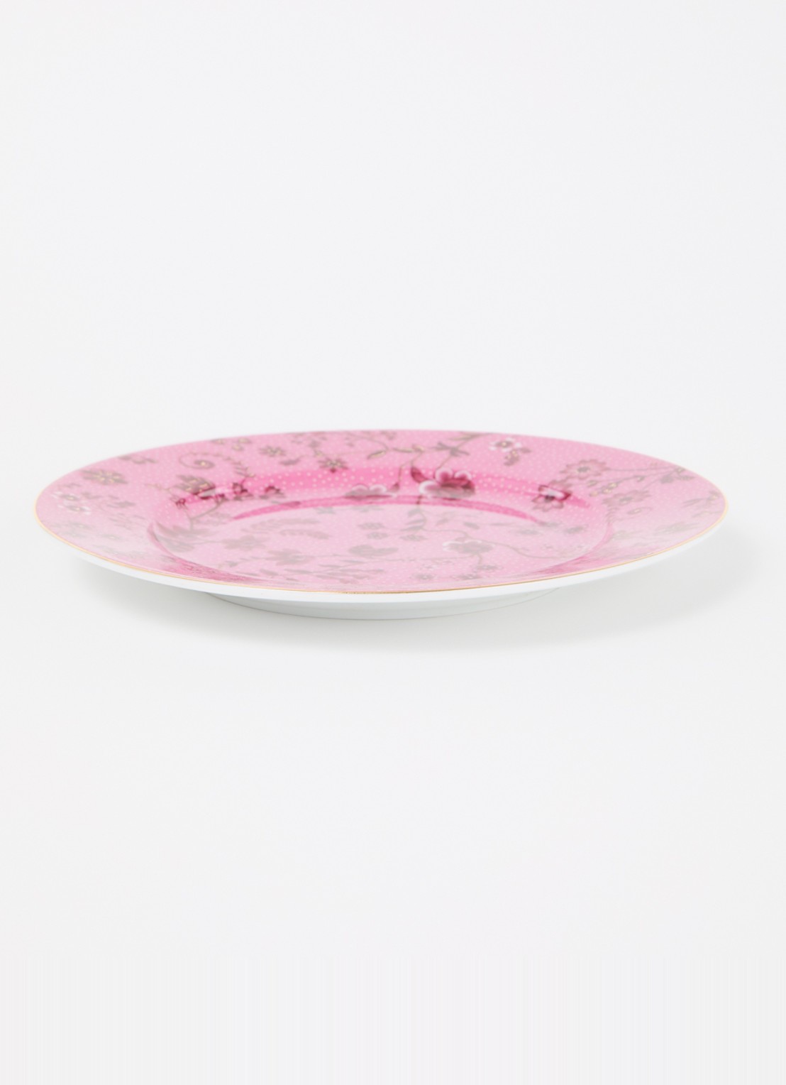 Pip Studio Jolie gebaksbordje 17,4 cm  - voorkant 3 donkerroze