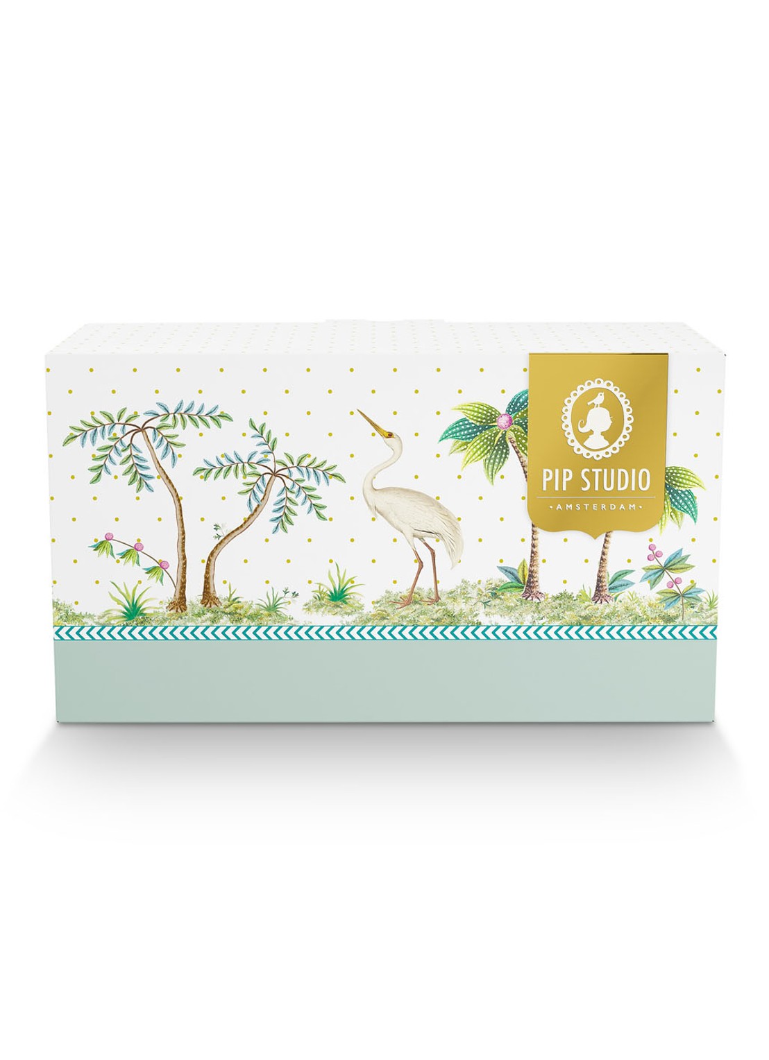 Pip Studio Jolie L mok 35 cl set van 2 - detail 2 zeegroen