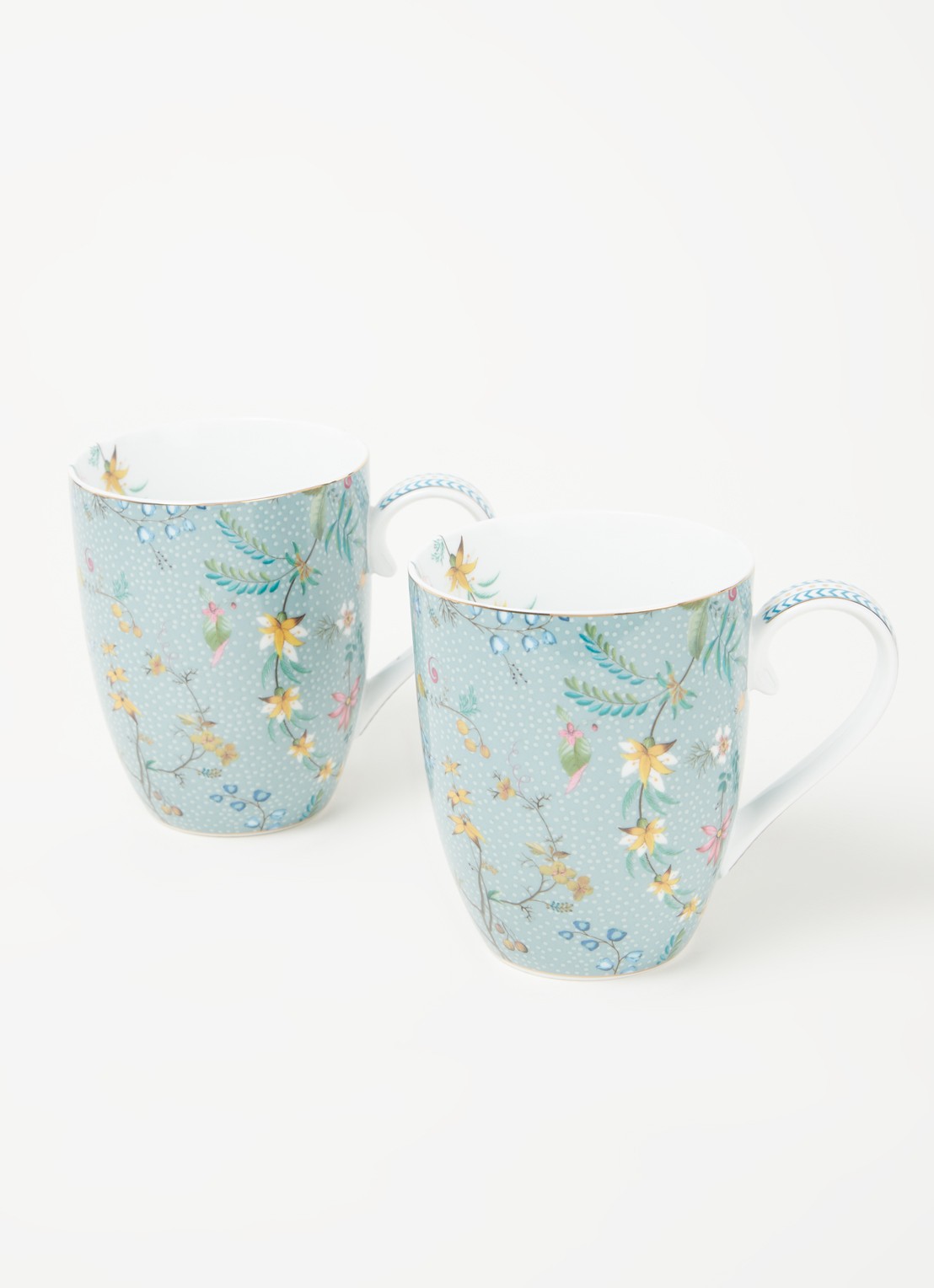 Pip Studio Jolie L mok 35 cl set van 2 - voorkant 5 zeegroen