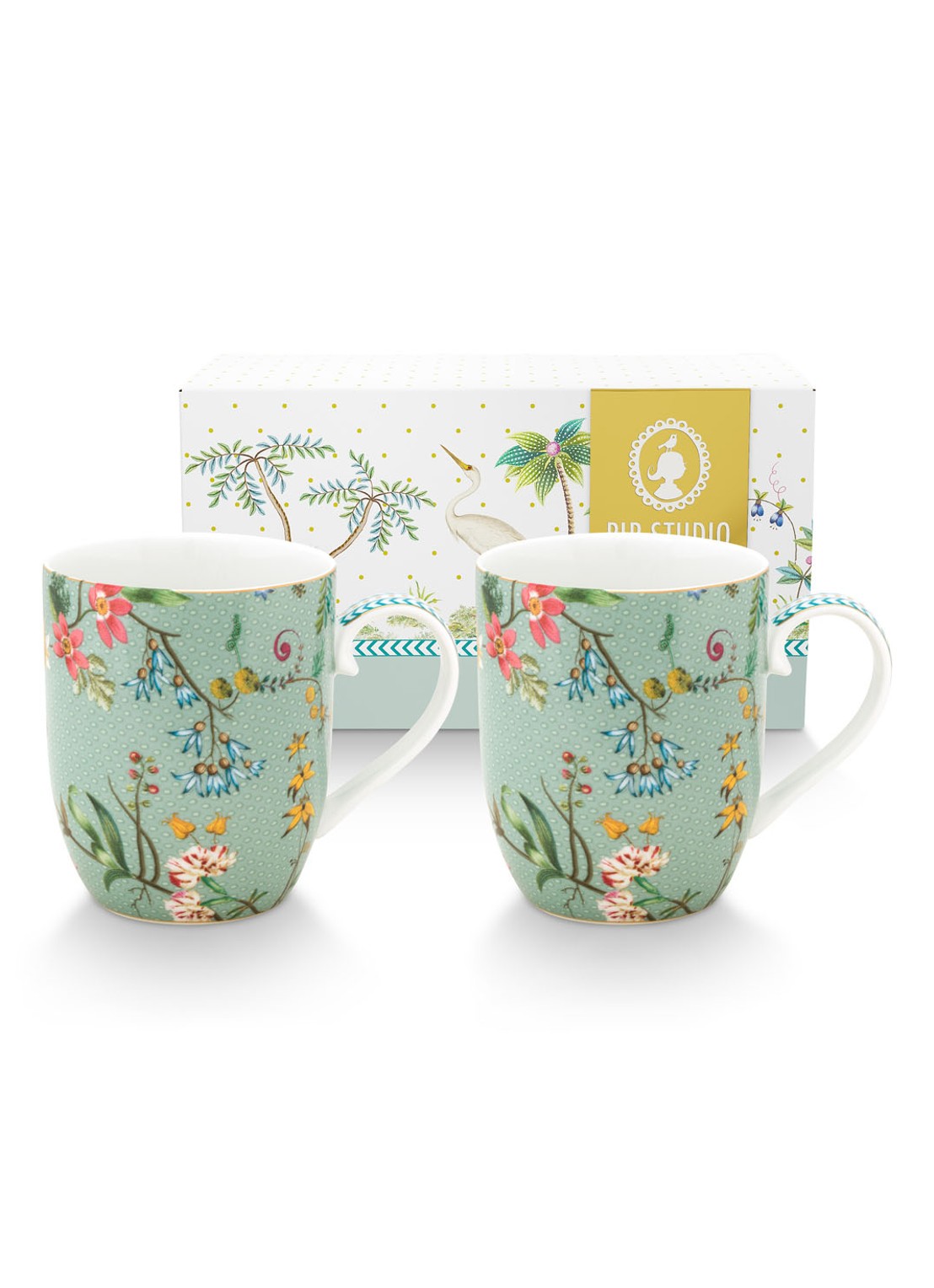 Pip Studio Jolie S espressokopje 14,5 cl set van 2 - detail 5 zeegroen