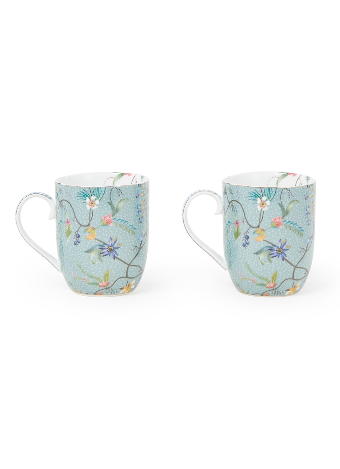 Pip Studio Jolie S espressokopje 14,5 cl set van 2 - voorkant 2 zeegroen