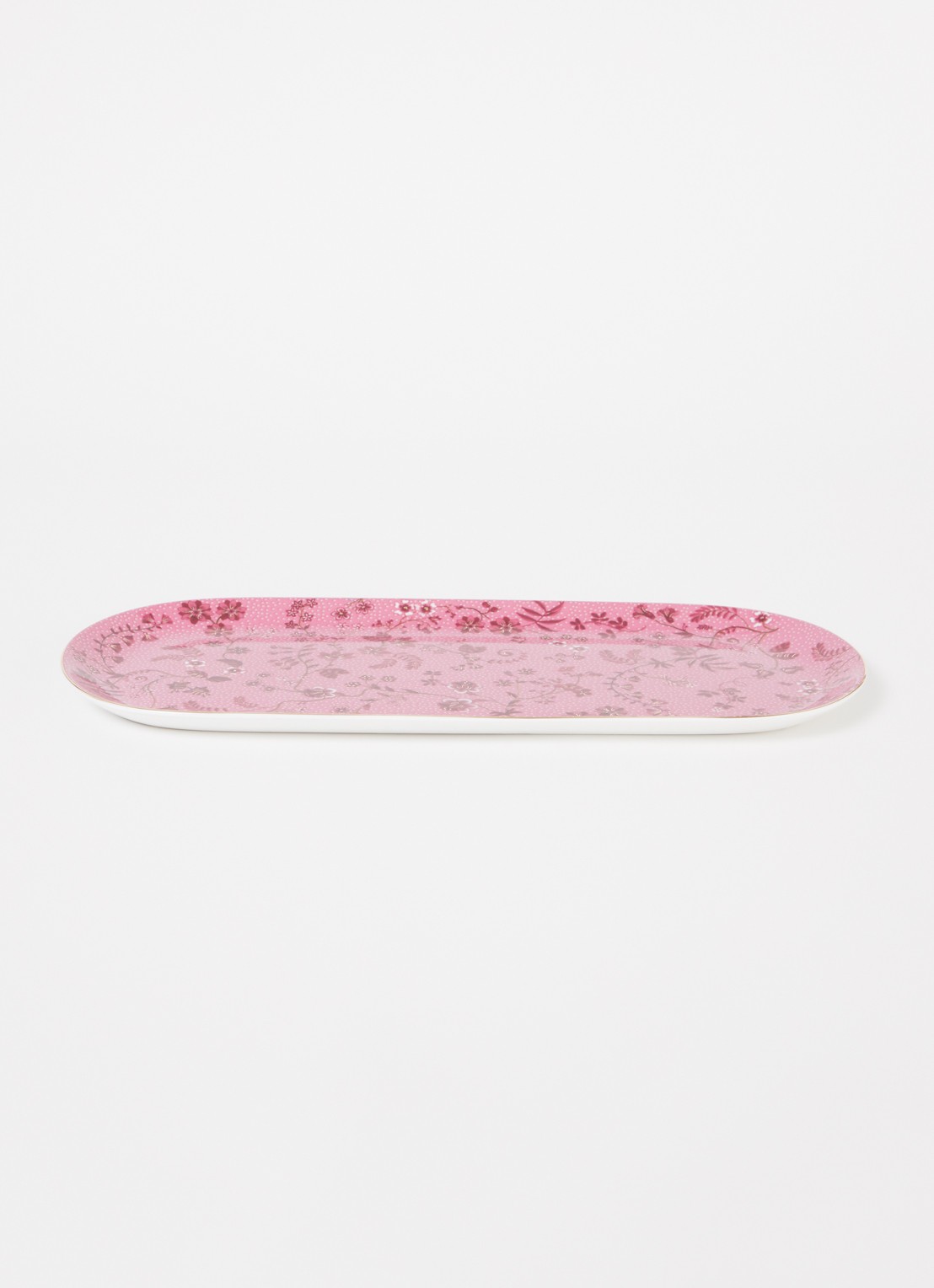 Pip Studio Jolie serveerschaal 33,5 cm - voorkant 3 donkerroze