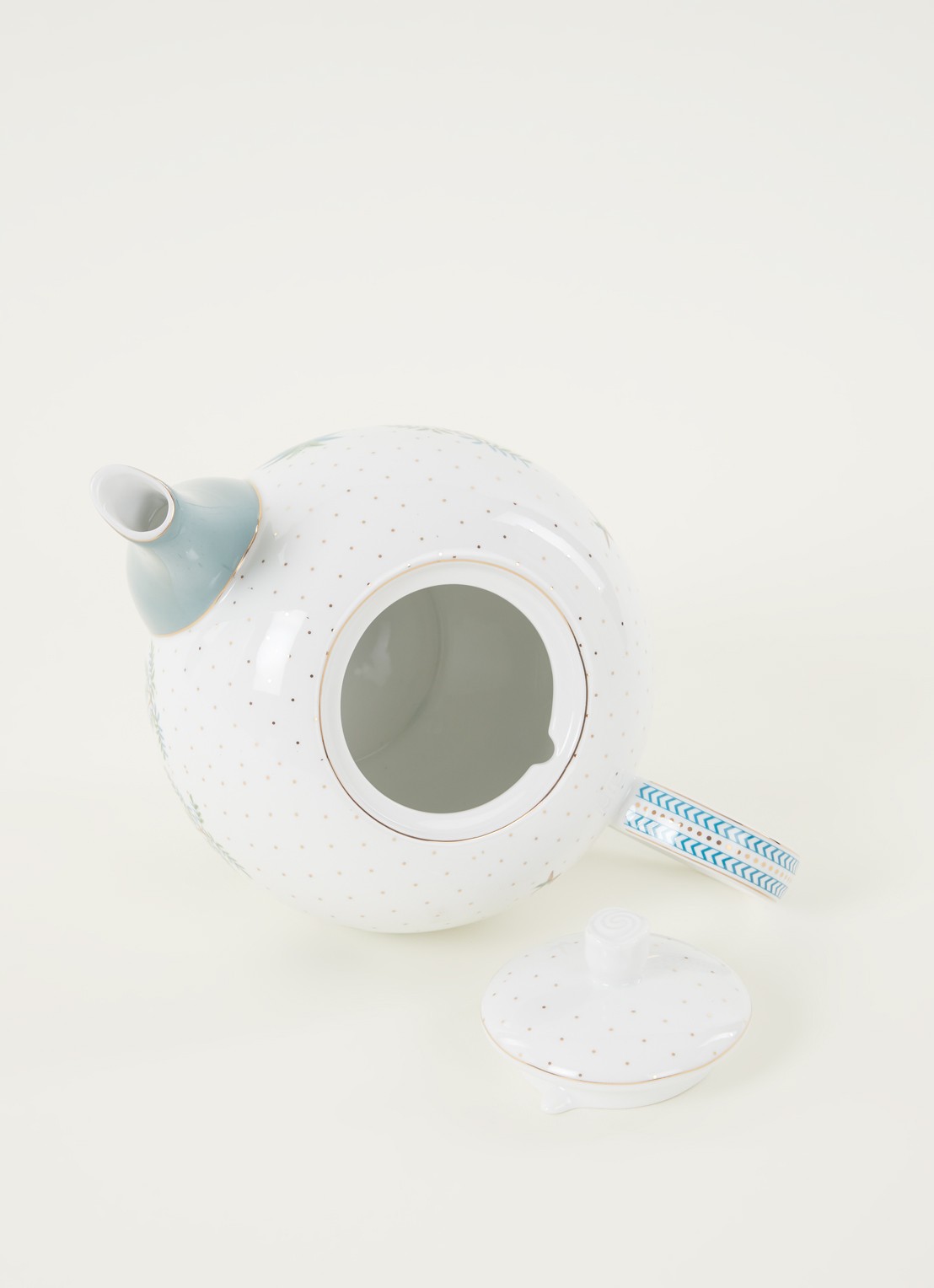 Pip Studio Jolie theepot 1,6 liter - detail lichtblauw