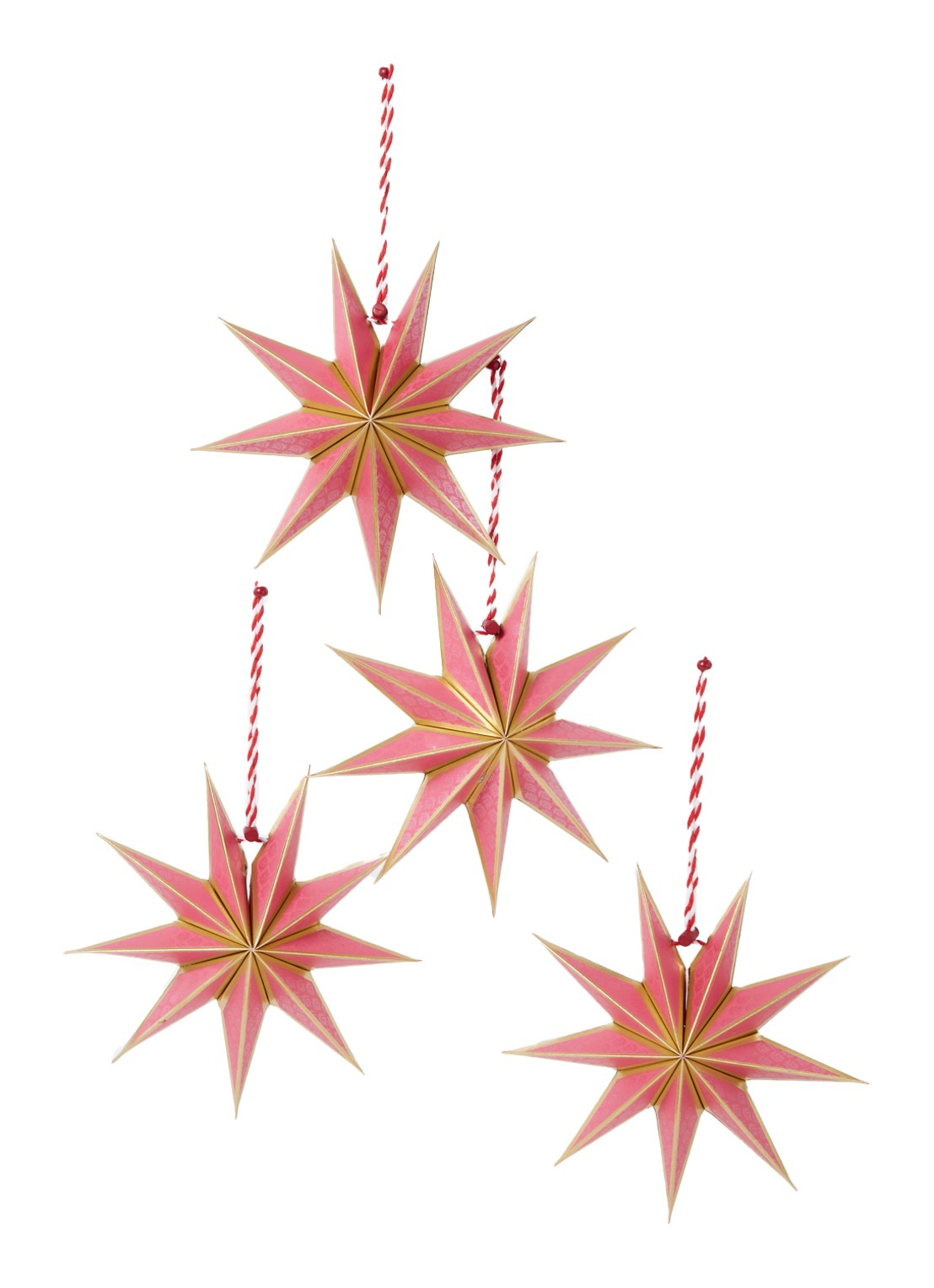 Pip Studio Jouw cadeau: Christmas Star kerstster set van 4 - voorkant roze