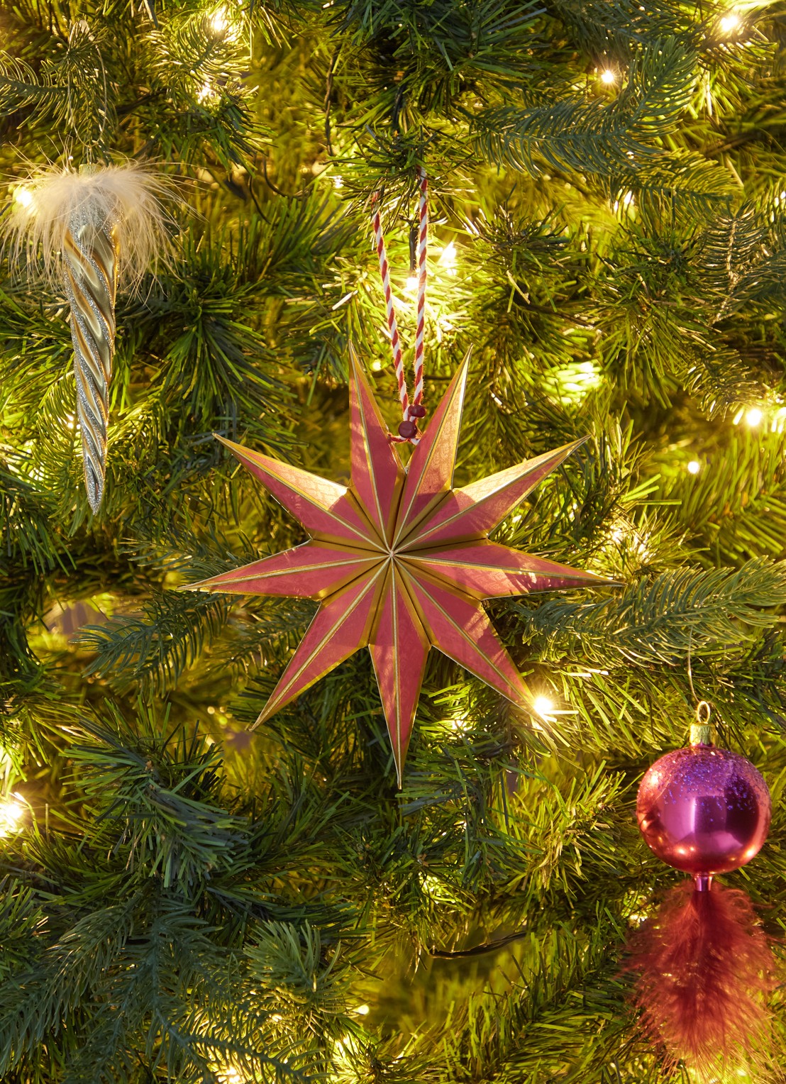 Pip Studio Jouw cadeau: Christmas Star kerstster set van 4 - voorkant 2 roze