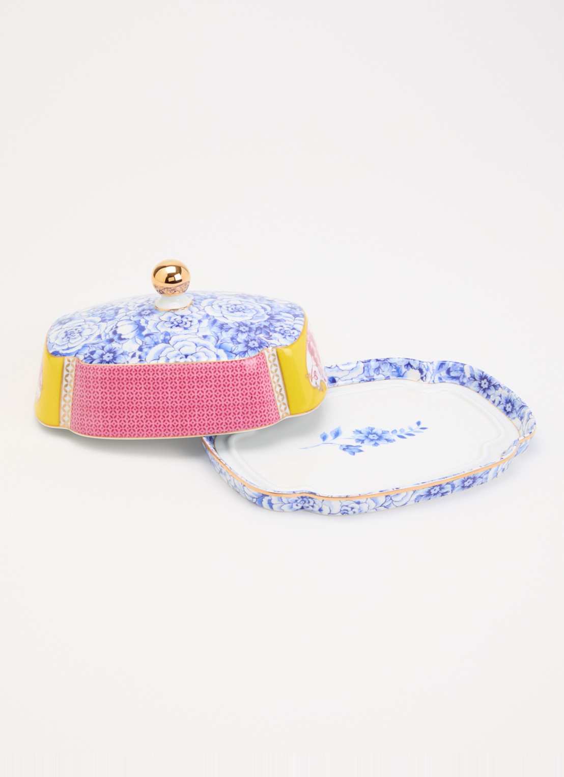 Pip Studio Kamini suiker- en melkschaal 25 cm - voorkant 2 blauw