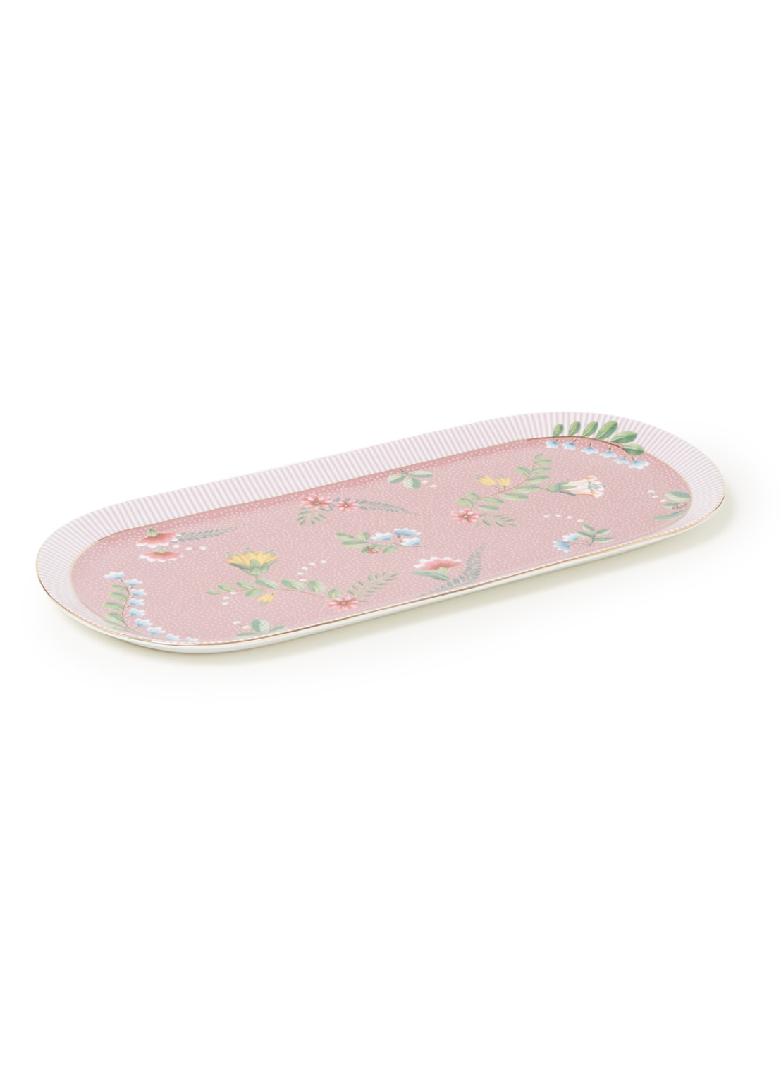 Pip Studio La Majorelle cakeschaal 33,3 x 15,5 cm - voorkant roze