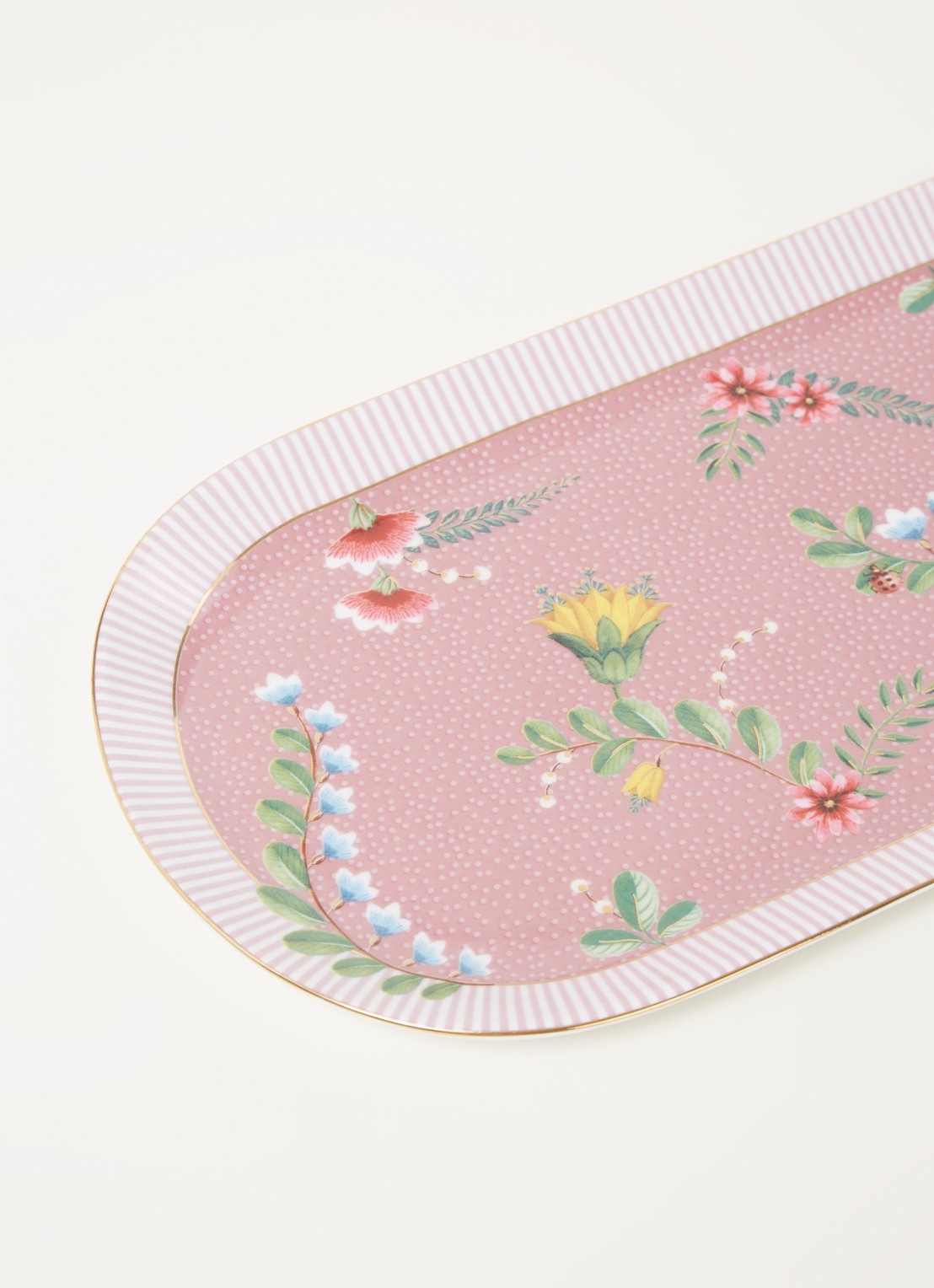 Pip Studio La Majorelle cakeschaal 33,3 x 15,5 cm - voorkant 2 roze