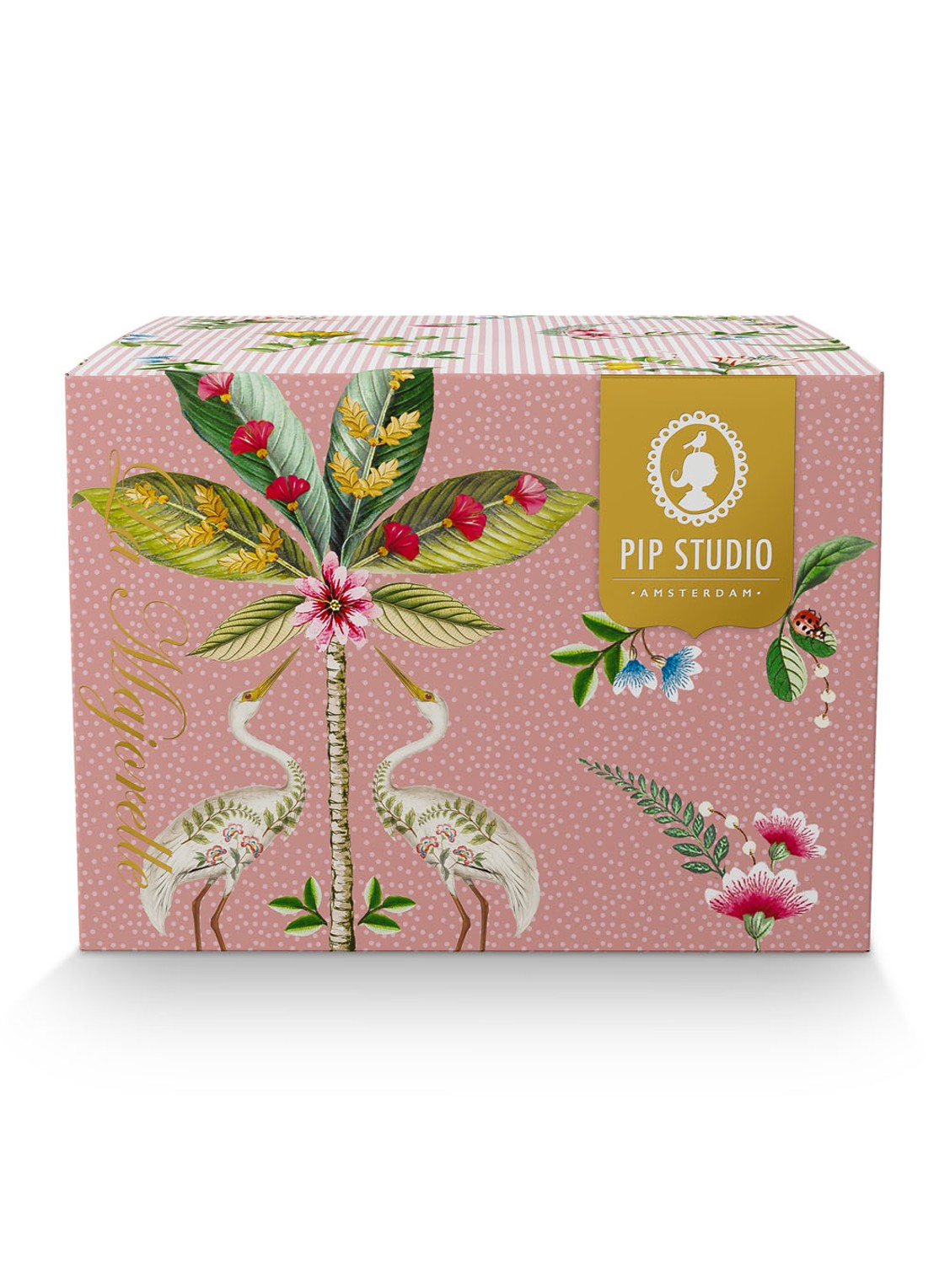 Pip Studio La Majorelle kop en schotel 28 cl set van 2 - detail roze