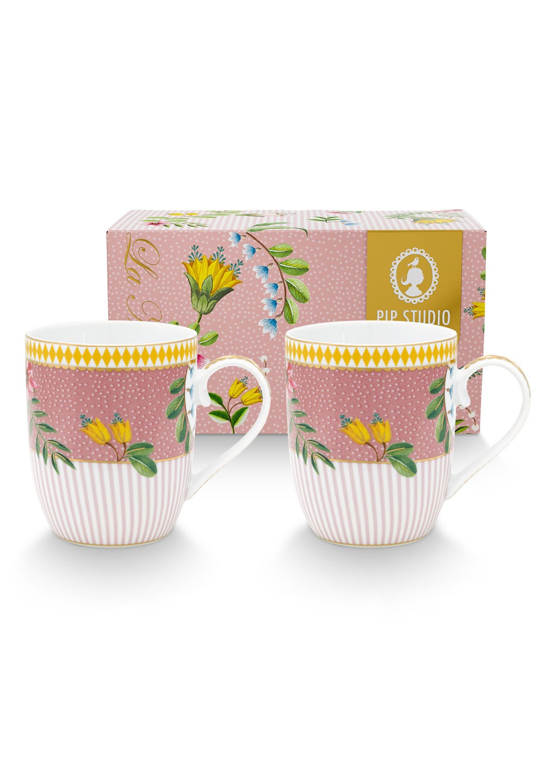 Pip Studio La Majorelle kopje 14,5 cl set van 2 - achterkant roze