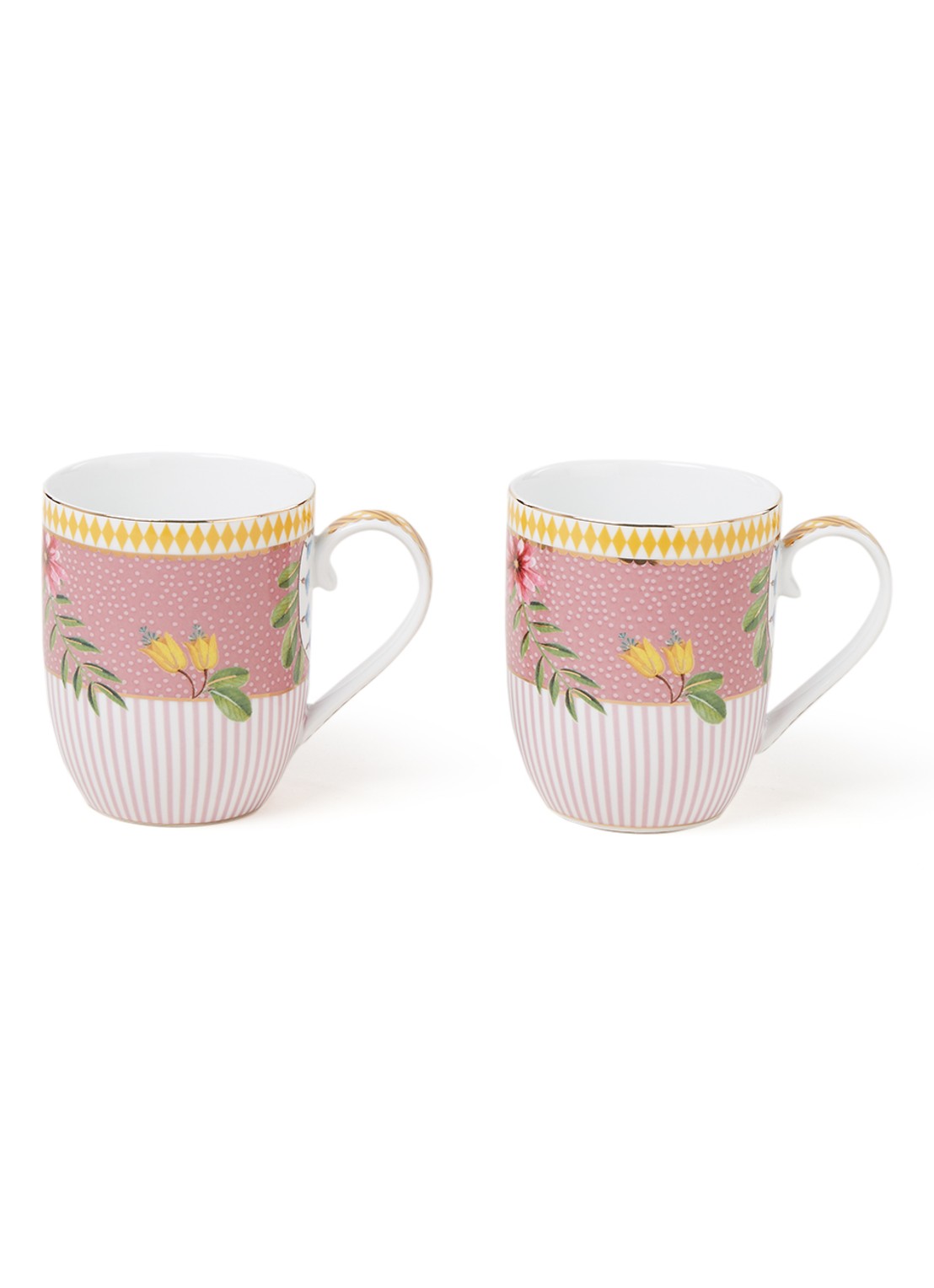 Pip Studio La Majorelle kopje 14,5 cl set van 2 - voorkant 2 roze