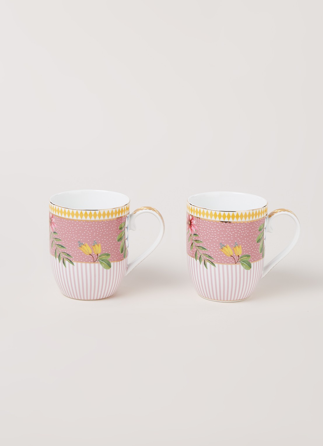 Pip Studio La Majorelle kopje 14,5 cl set van 2 - voorkant 3 roze