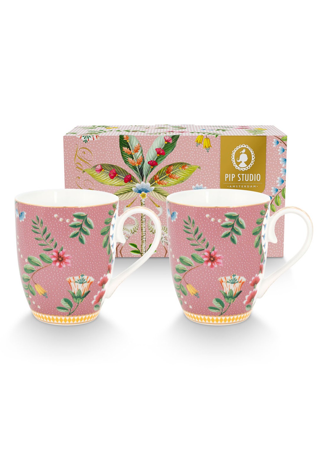 Pip Studio La Majorelle mok 35 cl set van 2 - detail 2 roze
