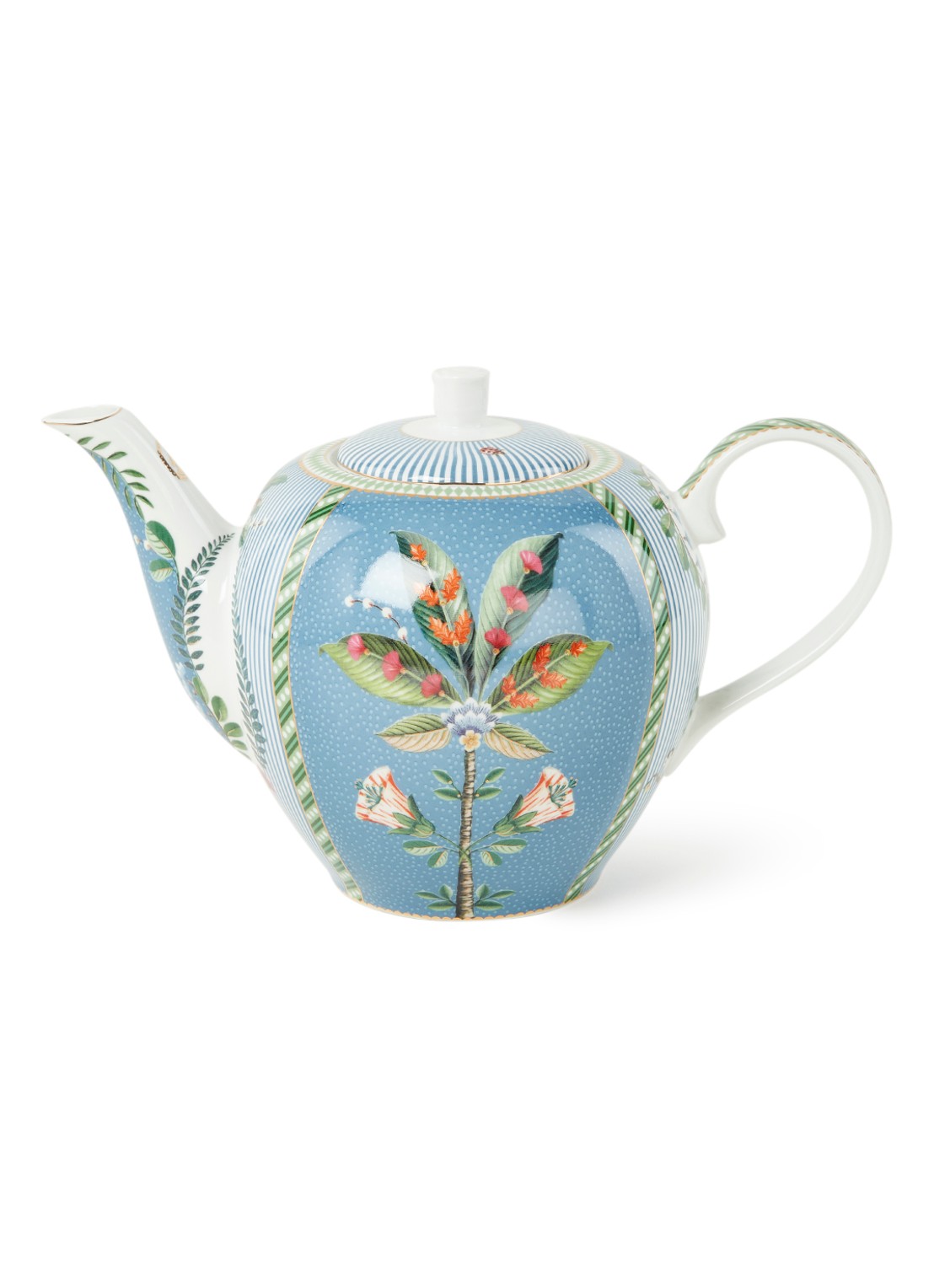 Pip Studio La Majorelle theepot 1,6 liter - voorkant blauwgrijs
