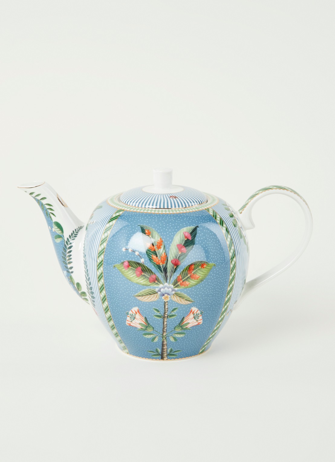 Pip Studio La Majorelle theepot 1,6 liter - voorkant 2 blauwgrijs