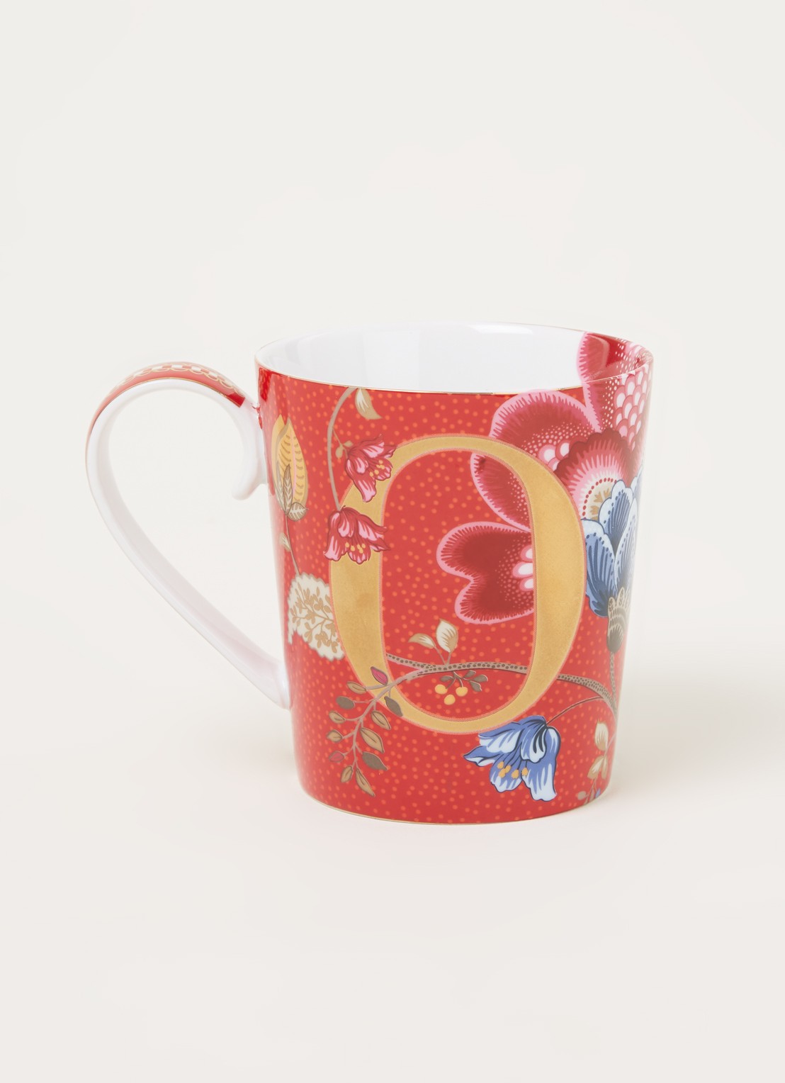 Pip Studio Letter O Blushing Birds mok 35 cl - voorkant 4 steenrood