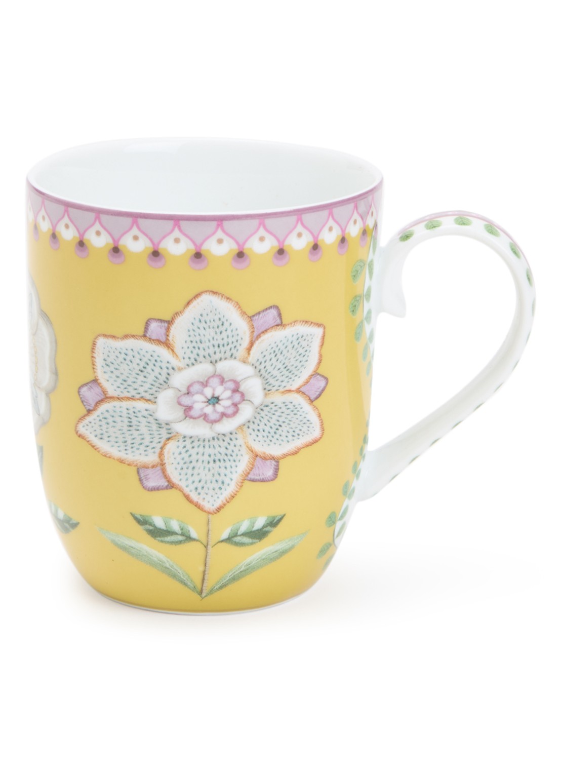 Pip Studio Lily & Lotus kopje 20 cl - voorkant okergeel