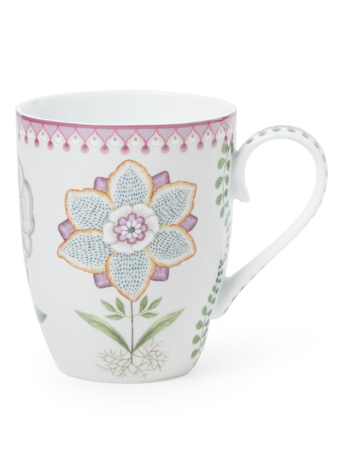 Pip Studio Lily & Lotus mok 35 cl - voorkant gebroken wit