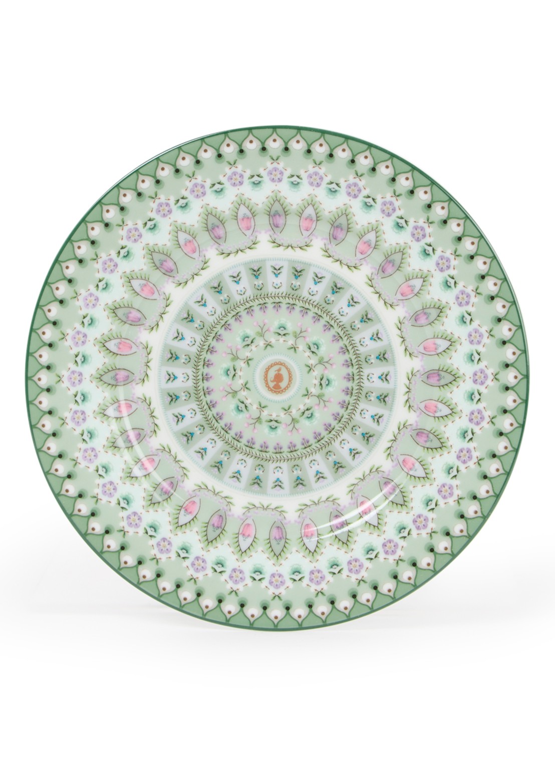 Pip Studio Lily & Lotus Moon Delight gebaksbordje 17 cm - voorkant 2 groen