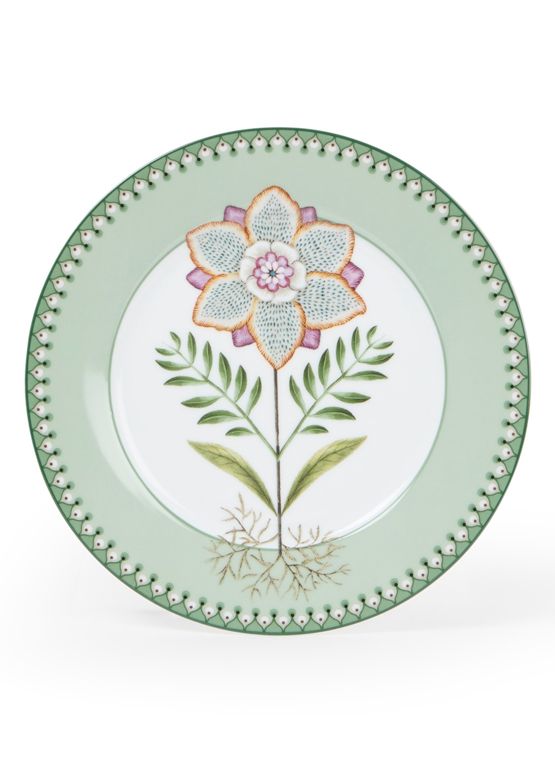 Pip Studio Lily & Lotus ontbijtbord 21 cm - voorkant groen
