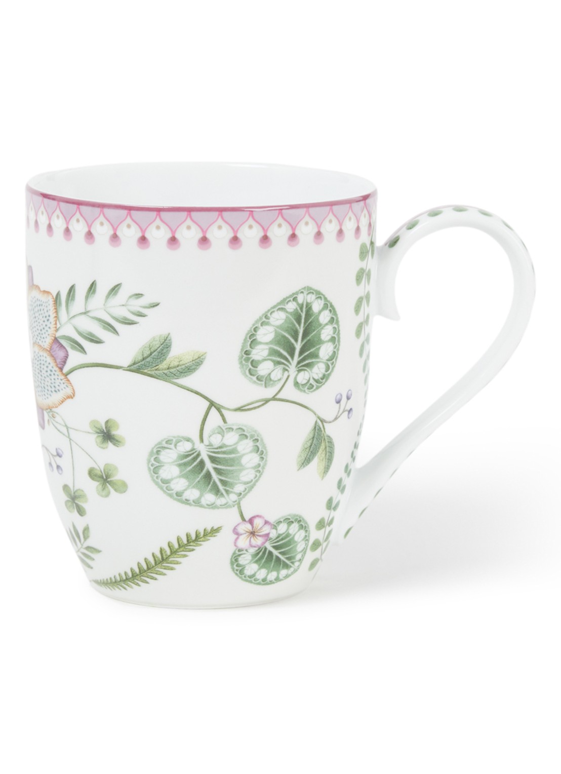Pip Studio Lily & Lotus XL mok 45 cl - voorkant gebroken wit