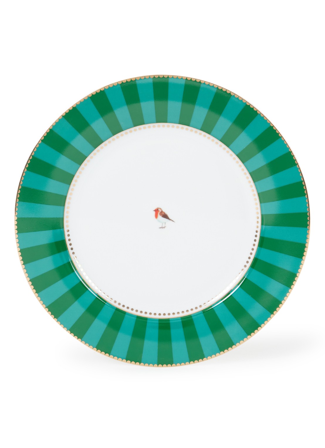 Pip Studio Love Birds dinerbord 26,5 cm - voorkant groen