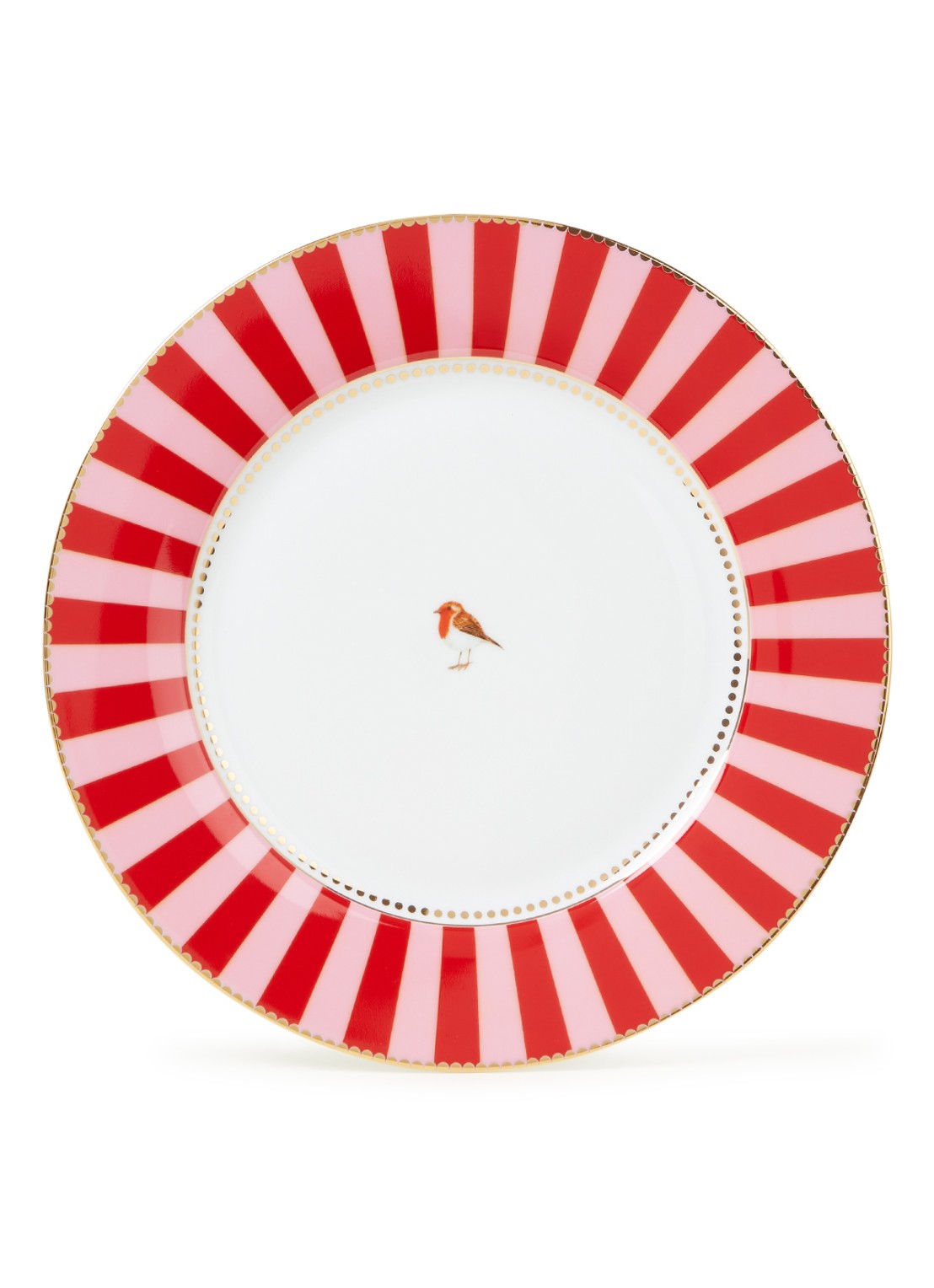 Pip Studio Love Birds dinerbord 27 cm - voorkant 2 steenrood