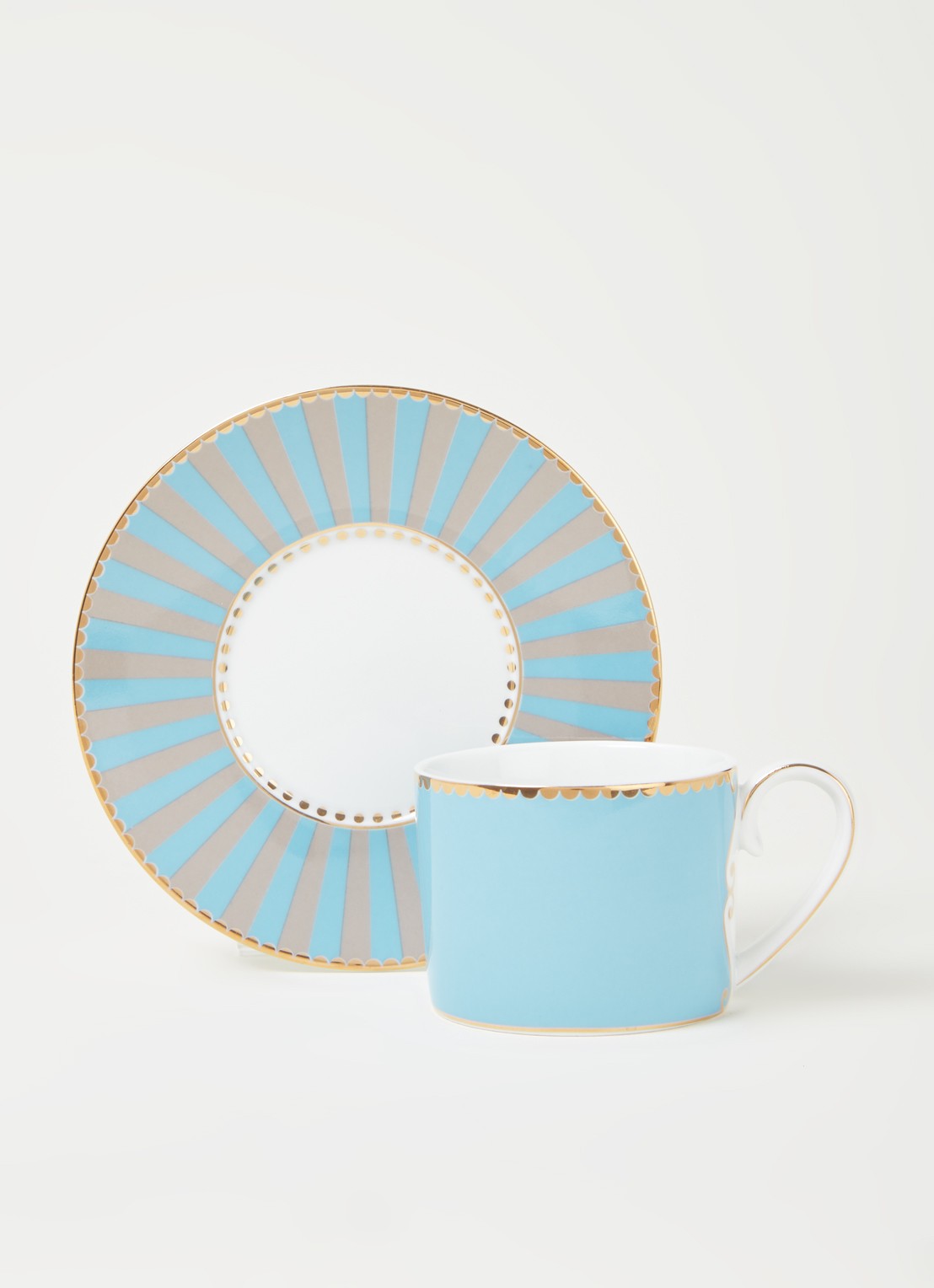 Pip Studio Love Birds espressokopje en schotel - voorkant 3 blauw