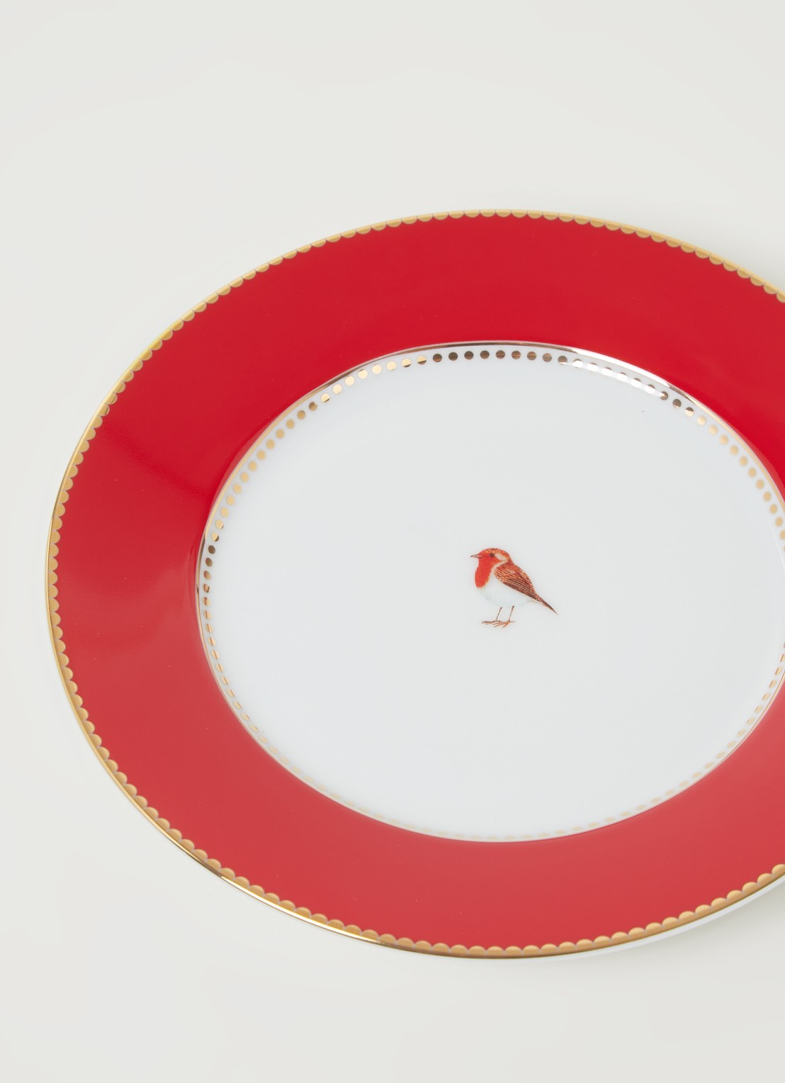 Pip Studio Love Birds gebaksbordje 17 cm - detail steenrood