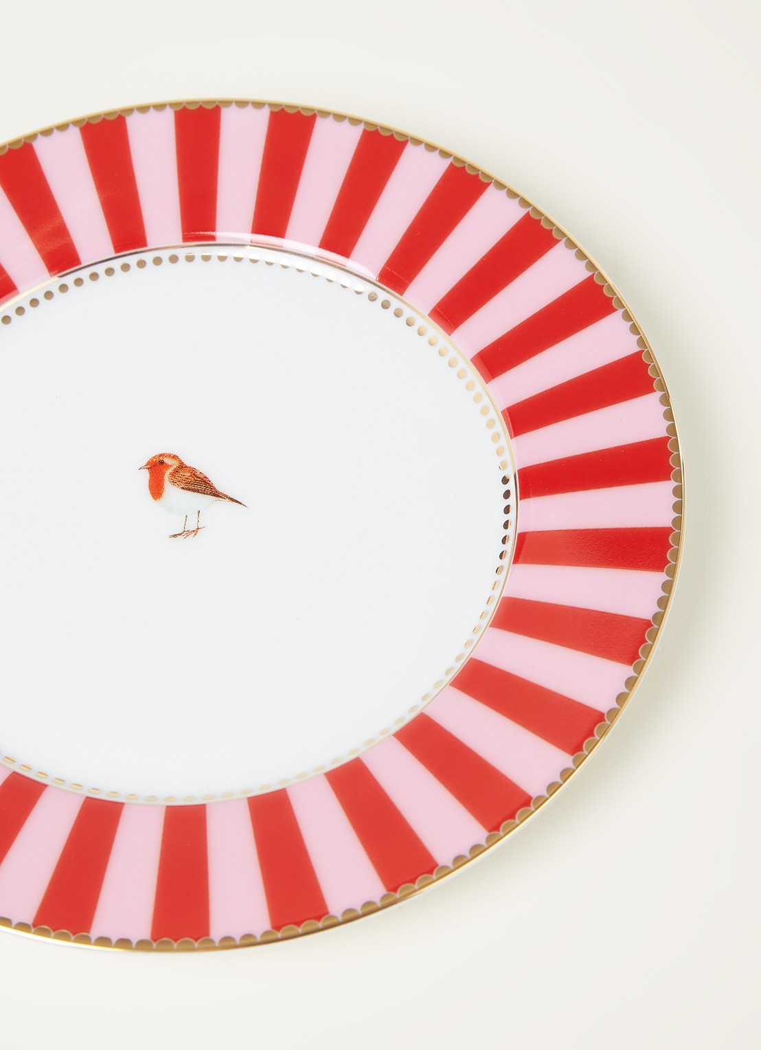 Pip Studio Love Birds gebaksbordje 17 cm - detail steenrood