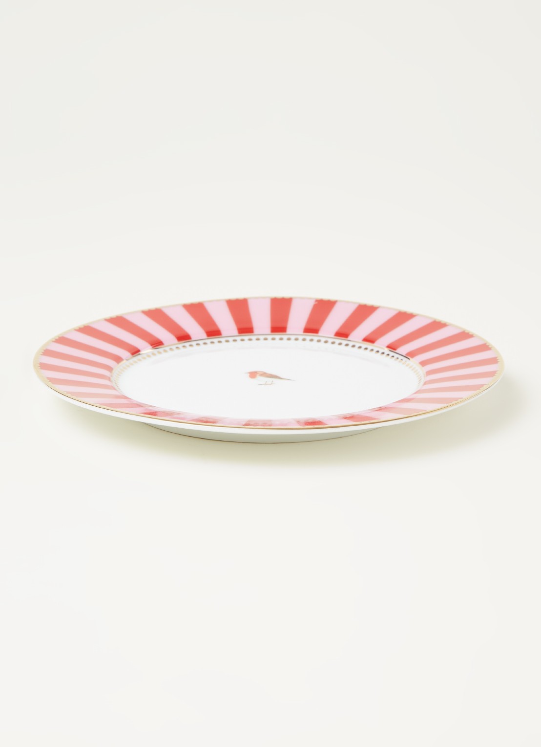Pip Studio Love Birds gebaksbordje 17 cm - voorkant 3 steenrood