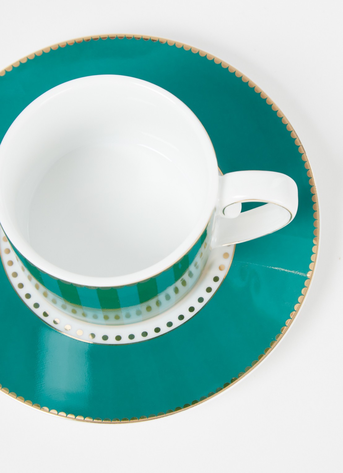 Pip Studio Love Birds Medallion espressokopje en schotel 12,5 cl - voorkant 2 groen