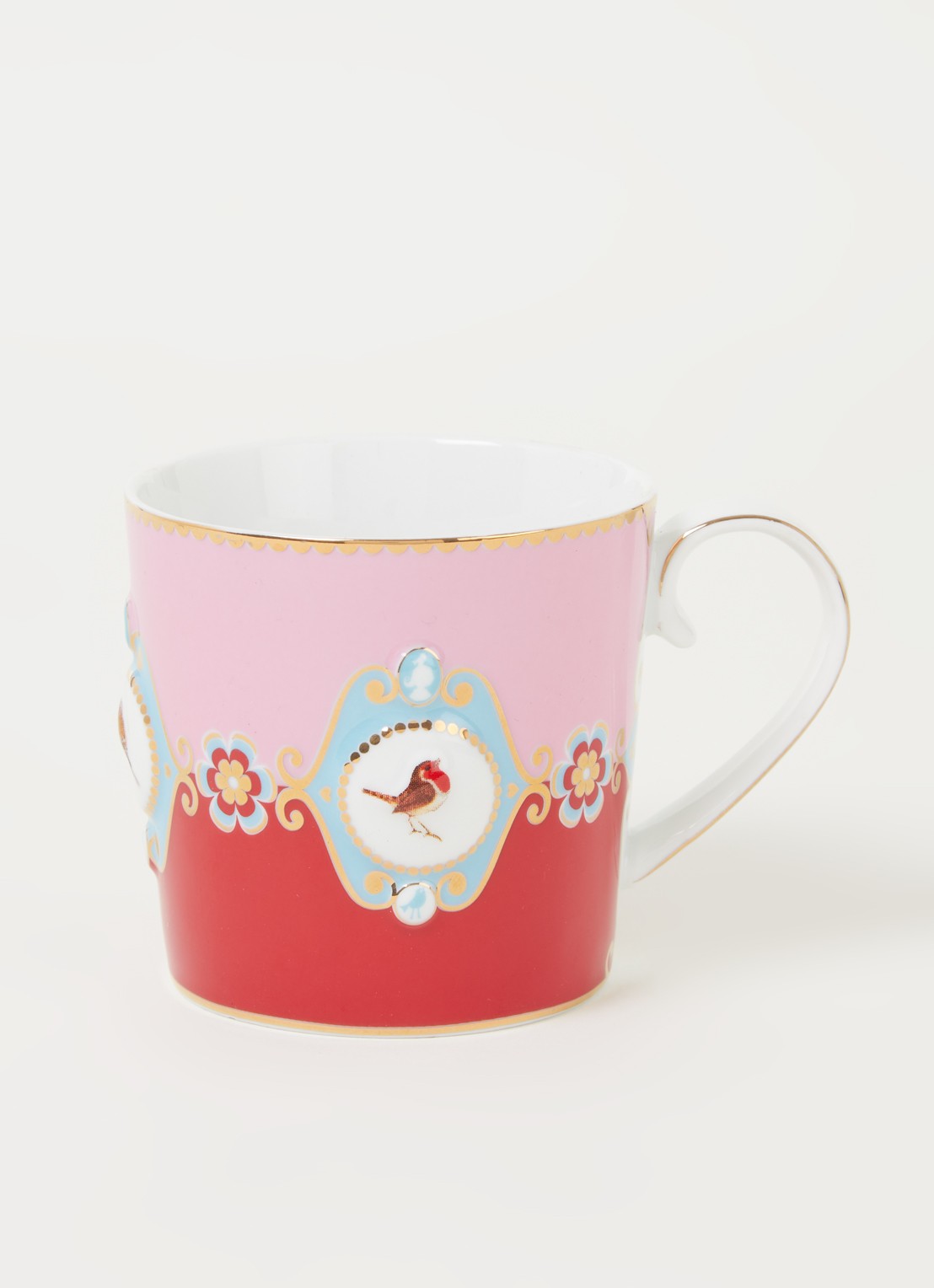 Pip Studio Love Birds Medallion kopje 15 cl - voorkant 2 lichtroze