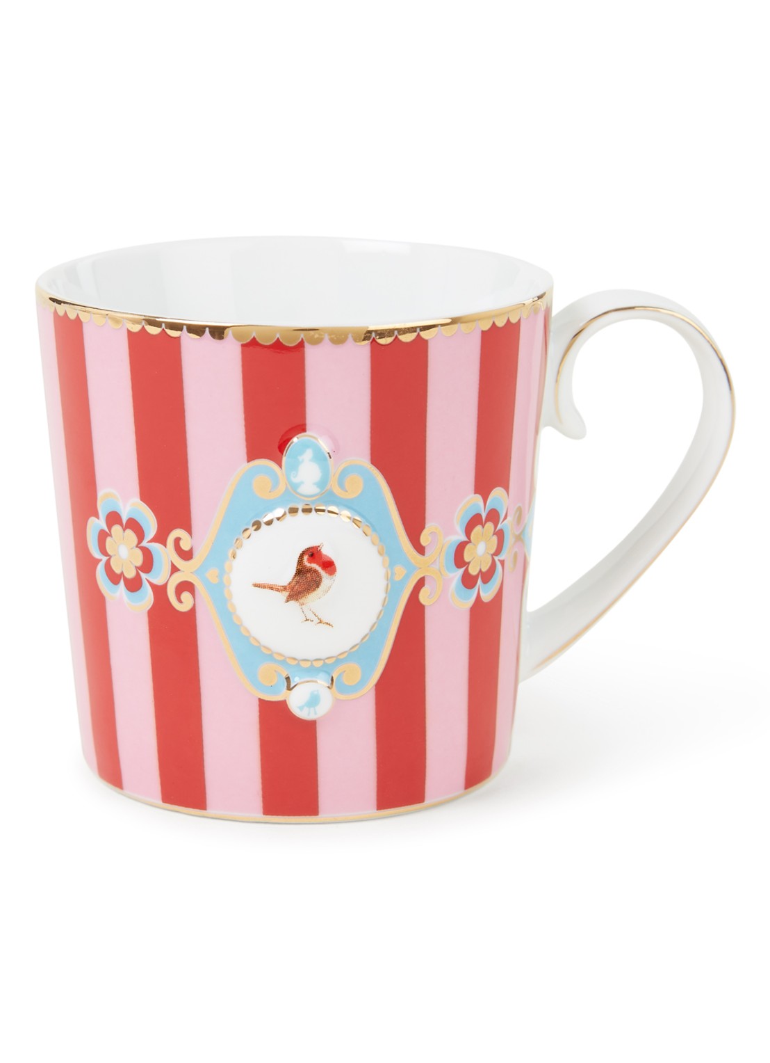 Pip Studio Love Birds Medallion kopje 15 cl - voorkant steenrood