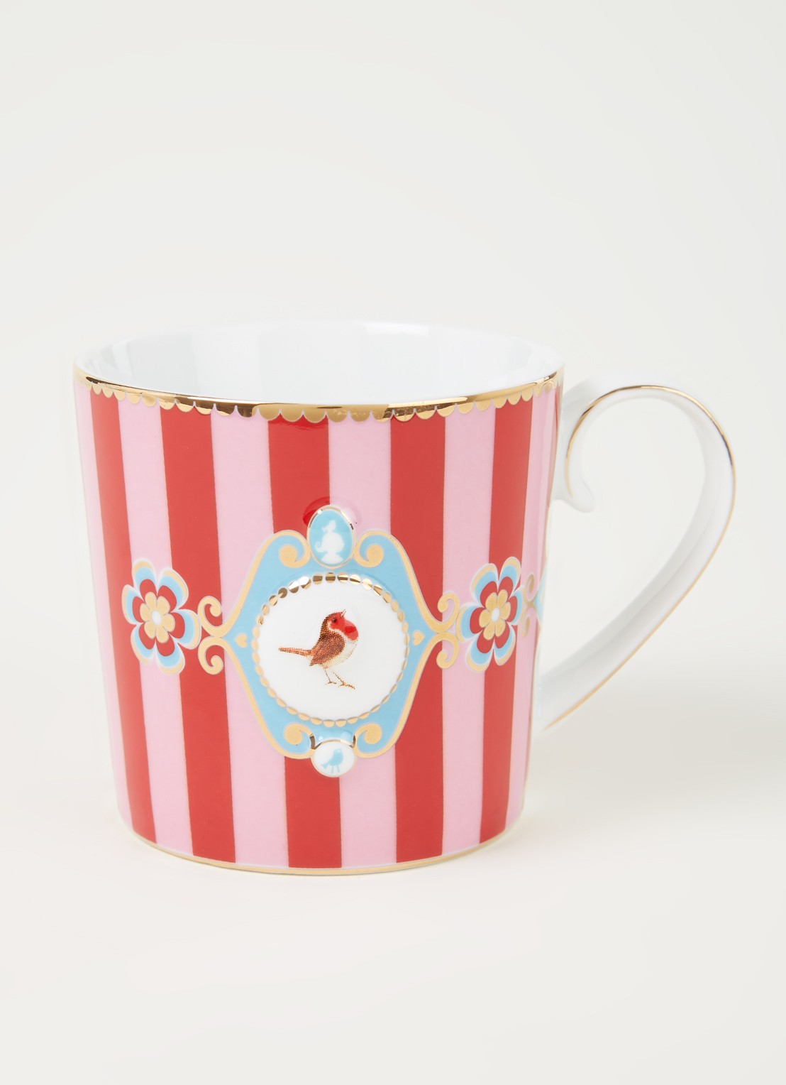 Pip Studio Love Birds Medallion kopje 15 cl - voorkant 2 steenrood