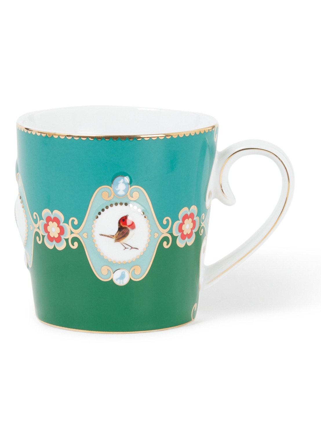 Pip Studio Love Birds Medallion kopje 25 cl - voorkant groen