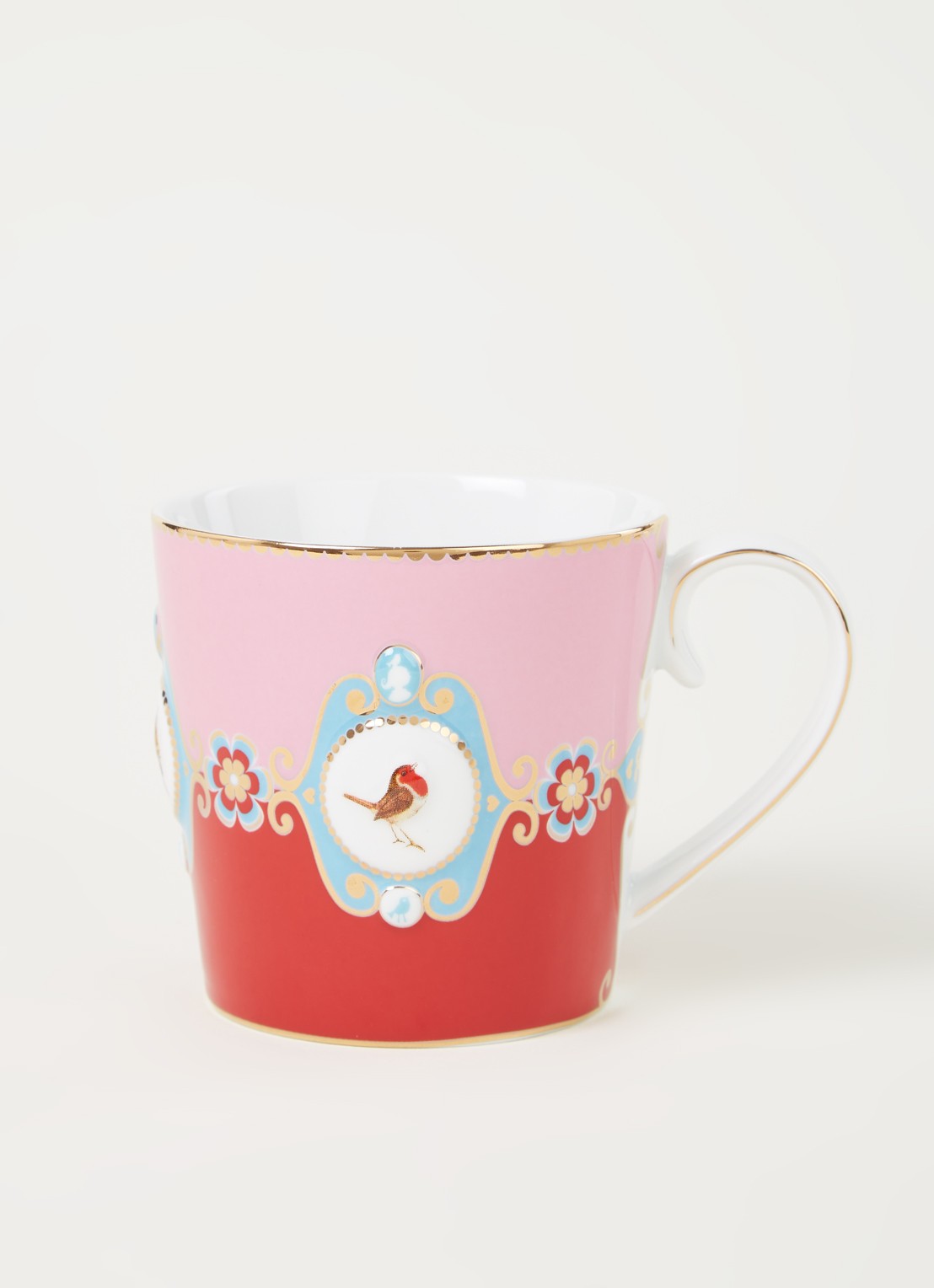 Pip Studio Love Birds Medallion kopje 25 cl - voorkant 2 lichtroze