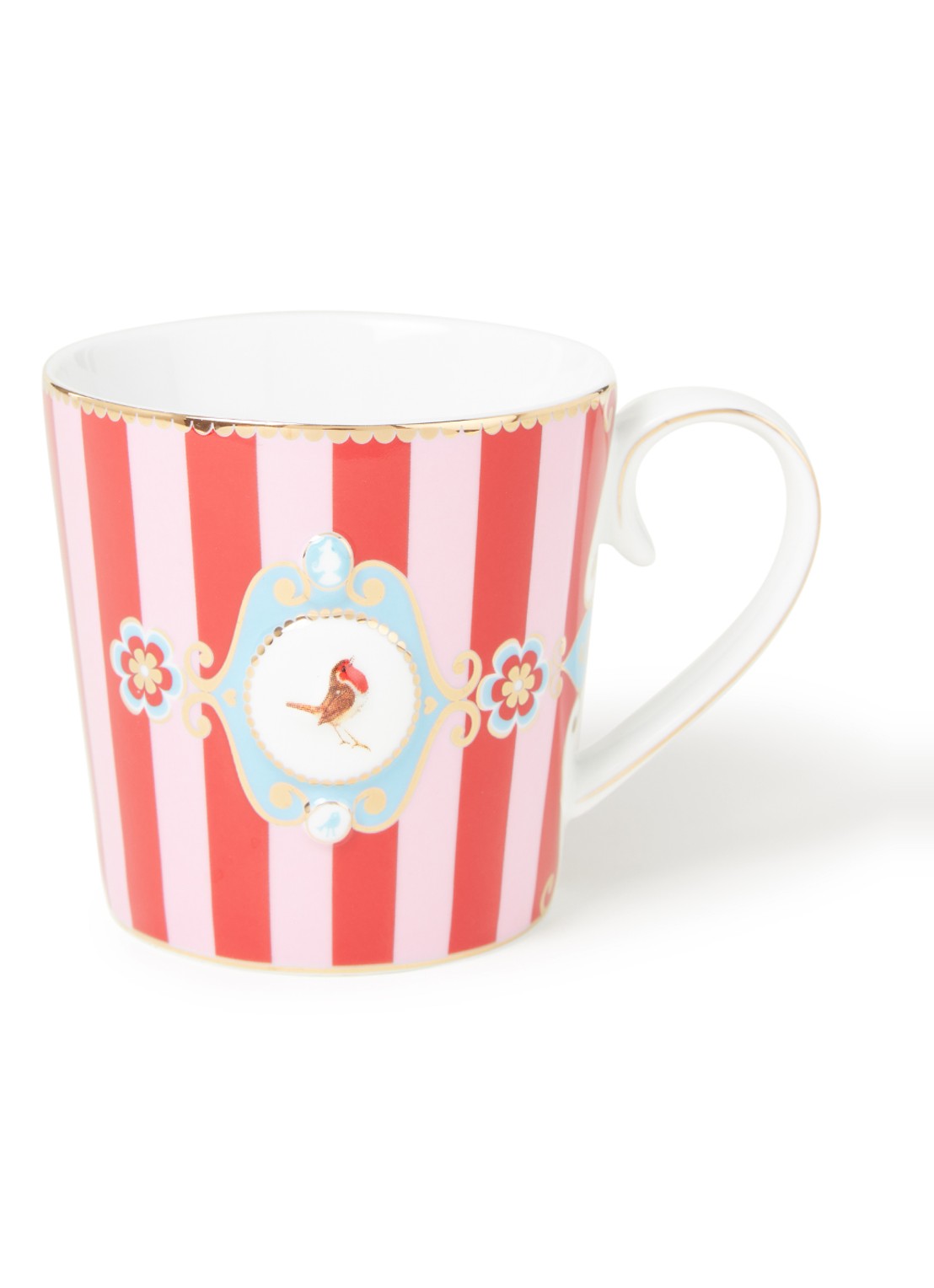 Pip Studio Love Birds Medallion kopje 25 cl - voorkant steenrood
