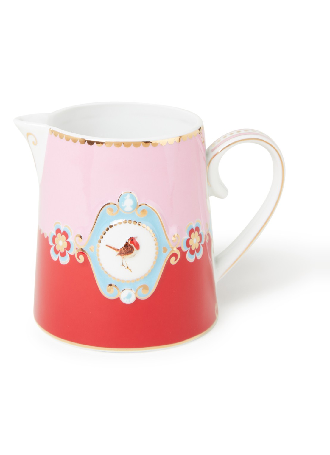 Pip Studio Love Birds melkkannetje 27 cl - voorkant 2 roze