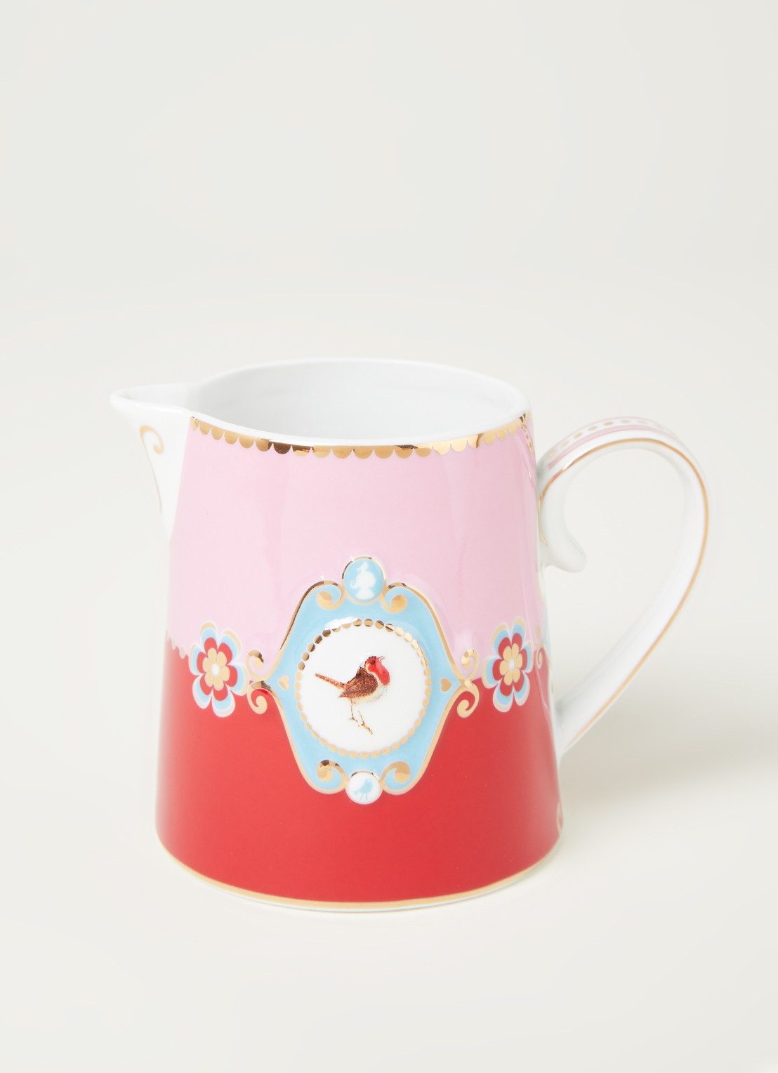 Pip Studio Love Birds melkkannetje 27 cl - voorkant 3 roze