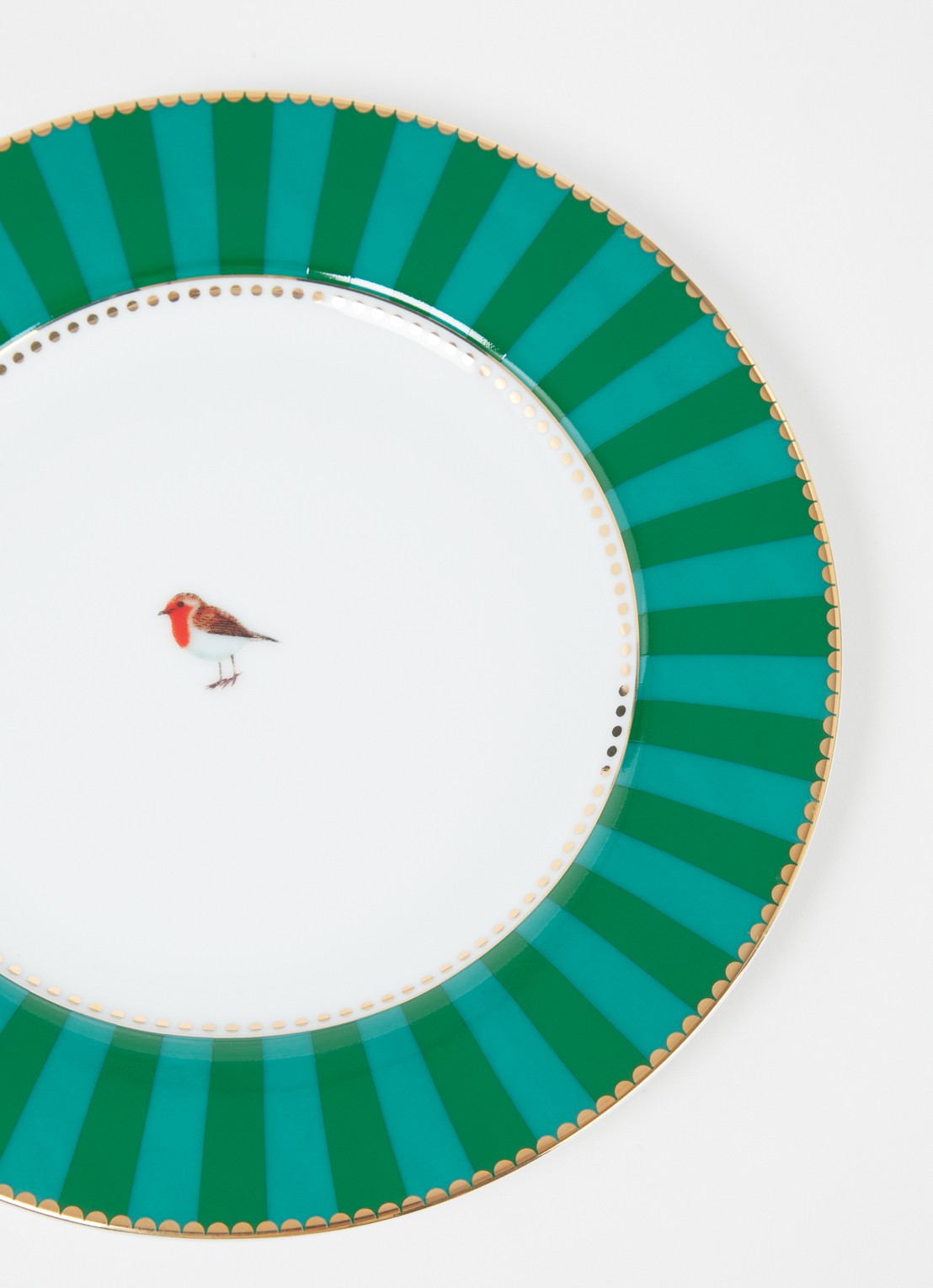 Pip Studio Love Birds ontbijtbord 17 cm - detail groen