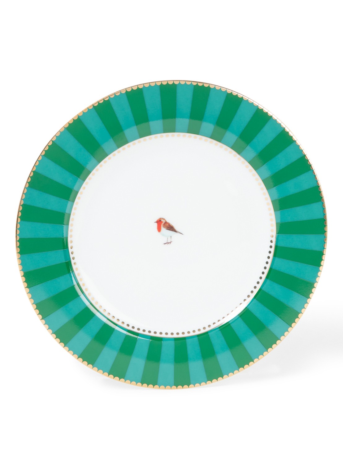 Pip Studio Love Birds ontbijtbord 17 cm - voorkant 4 groen