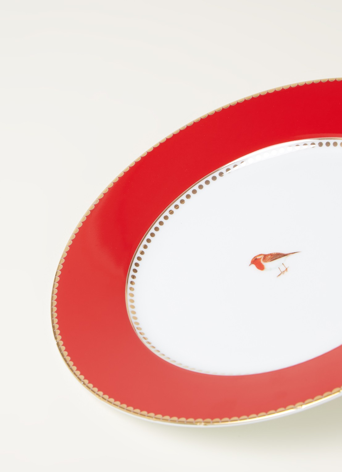 Pip Studio Love Birds ontbijtbord 21 cm - detail 3 steenrood