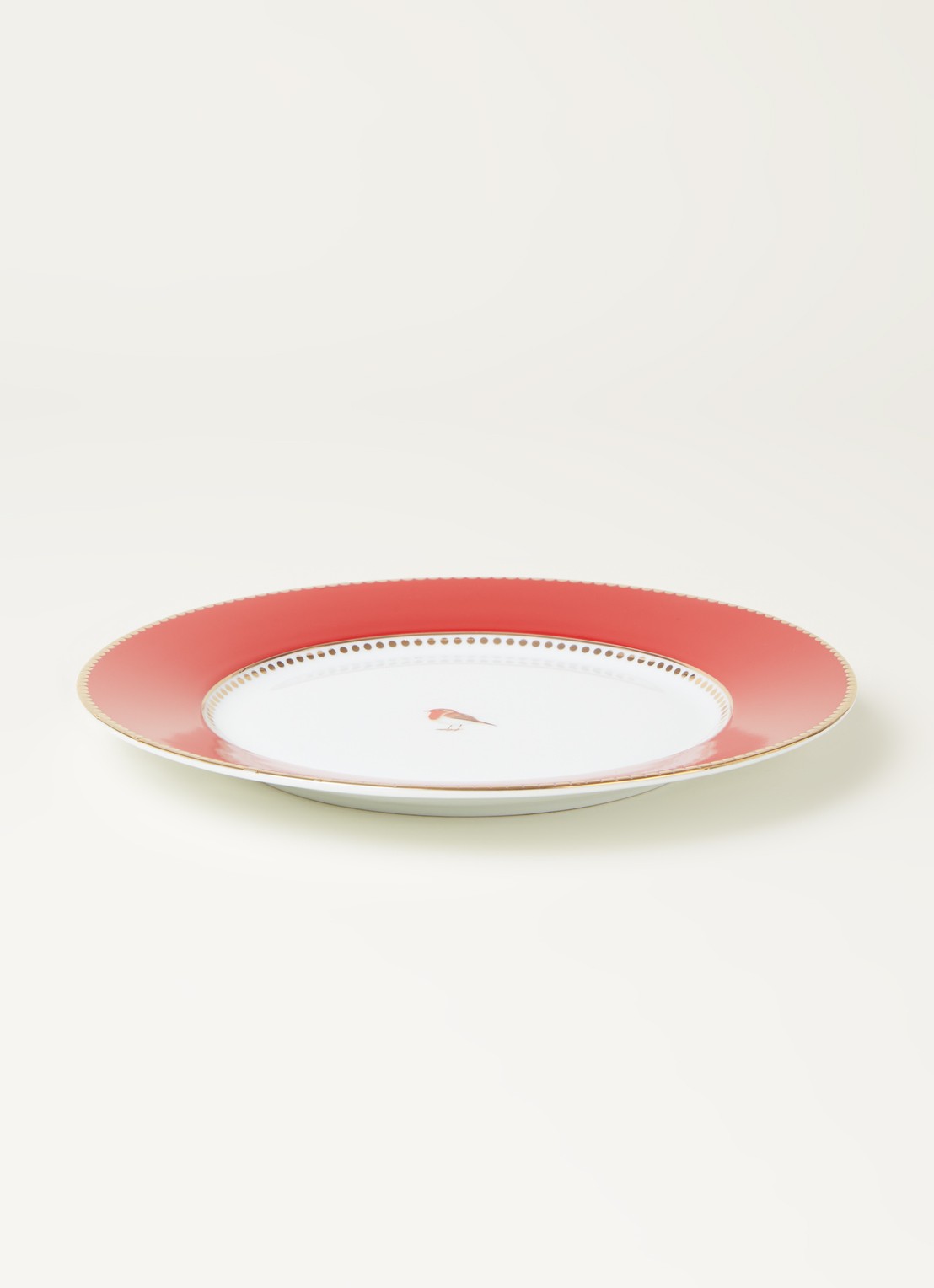 Pip Studio Love Birds ontbijtbord 21 cm - voorkant 2 steenrood