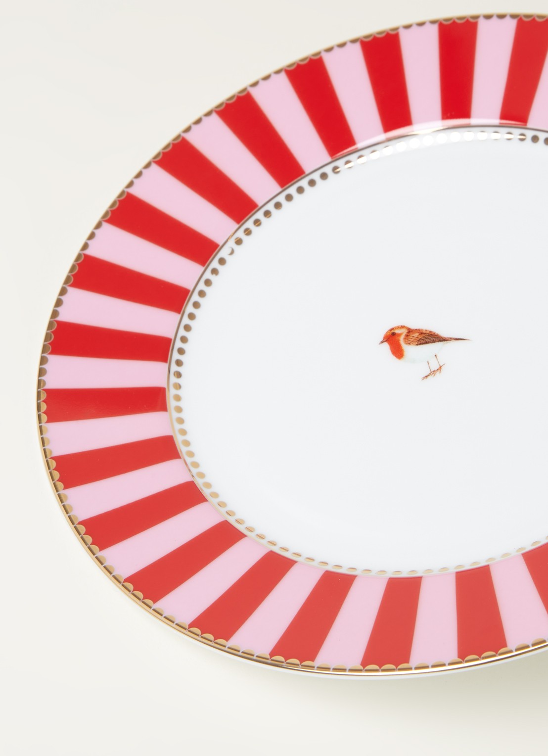 Pip Studio Love Birds ontbijtbord 21 cm - detail 3 steenrood