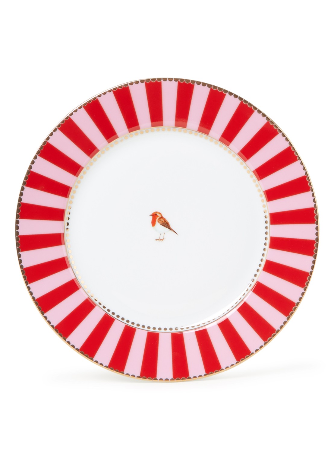 Pip Studio Love Birds ontbijtbord 21 cm - voorkant steenrood