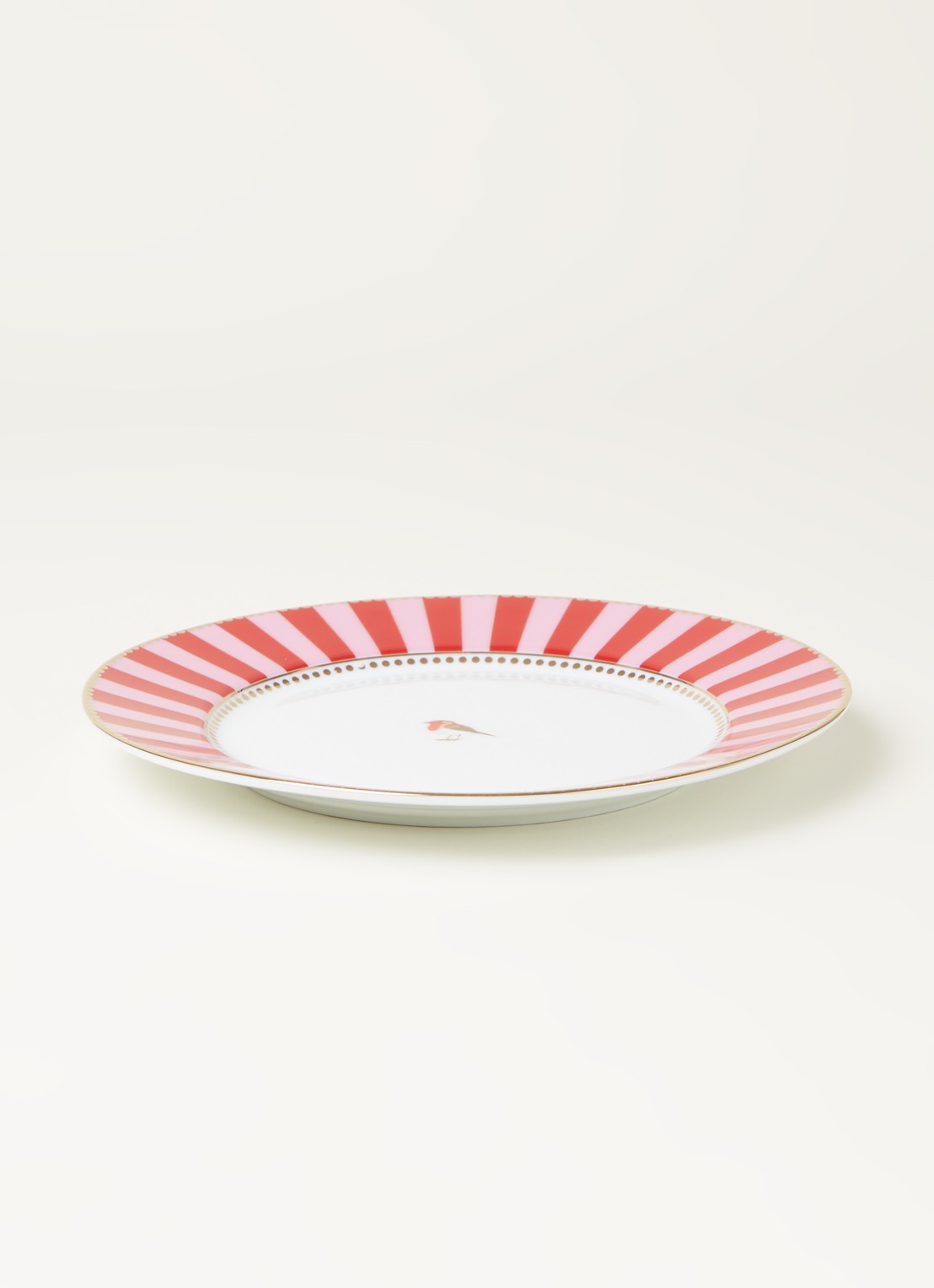 Pip Studio Love Birds ontbijtbord 21 cm - voorkant 2 steenrood