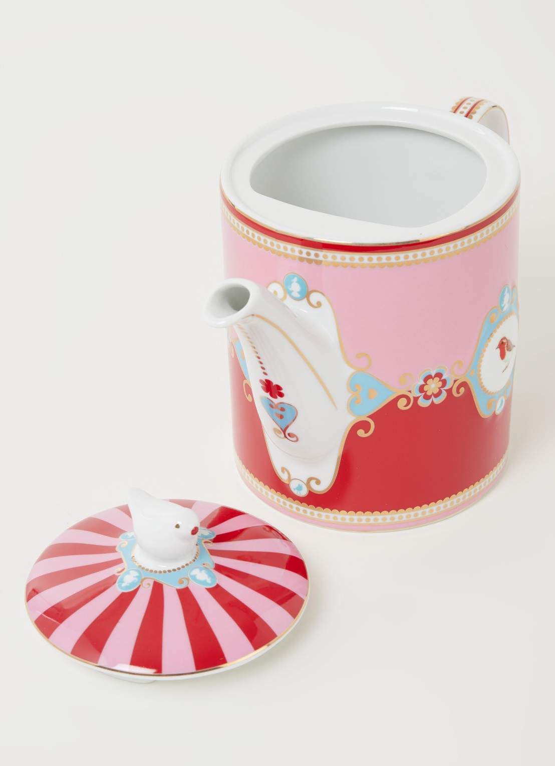 Pip Studio Love Birds theepot 1,3 liter - detail roze