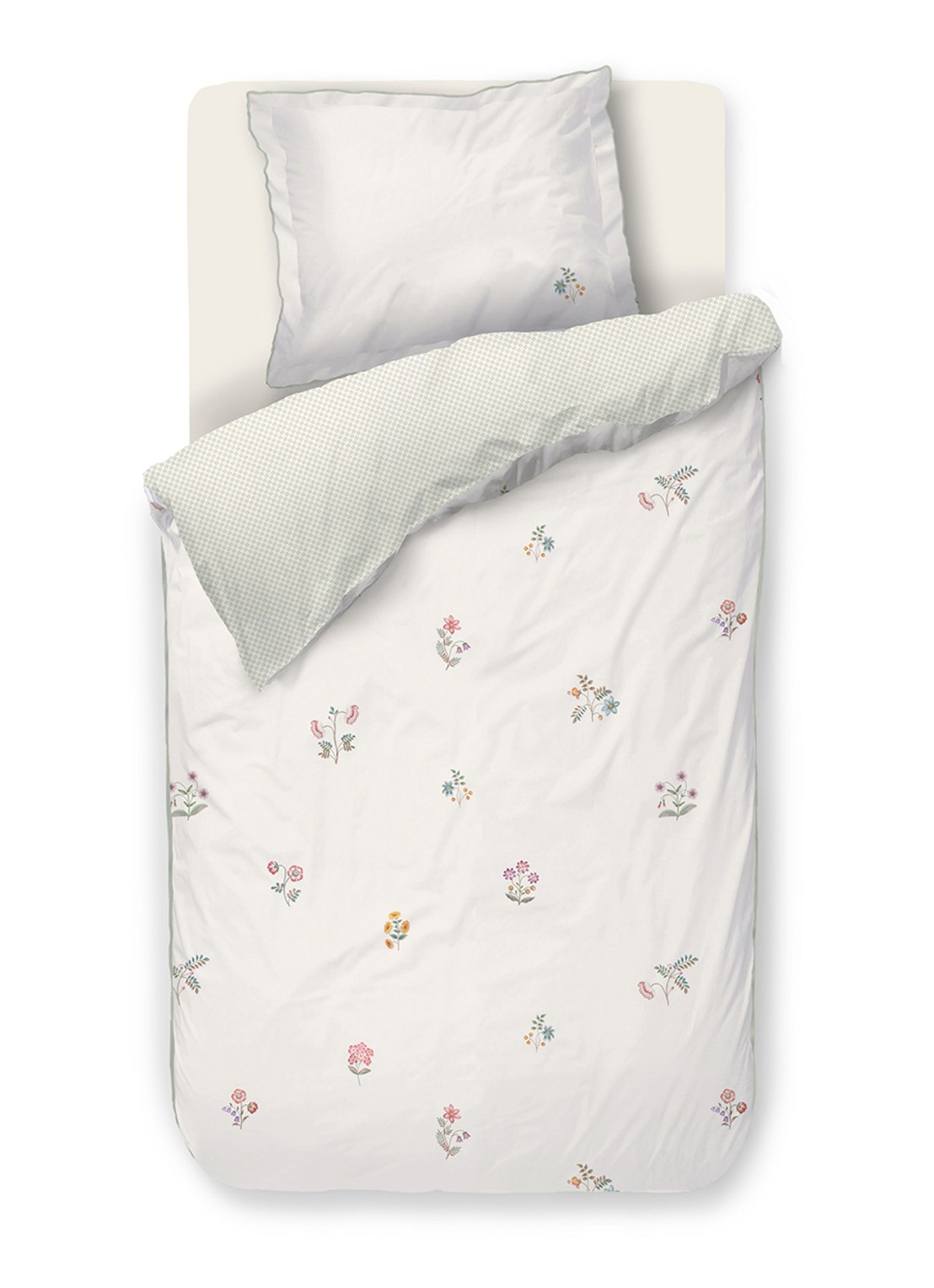Pip Studio Mughal Flower dekbedovertrekset - inclusief kussenslopen - voorkant gebroken wit