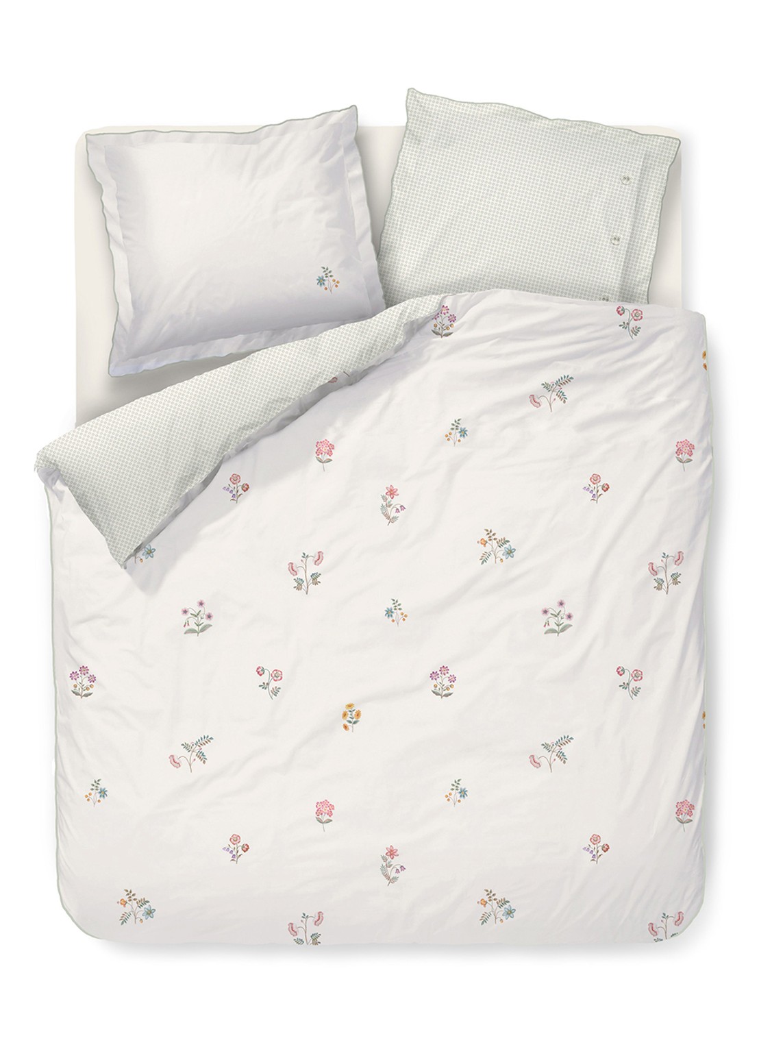 Pip Studio Mughal Flower dekbedovertrekset - inclusief kussenslopen - voorkant 3 gebroken wit